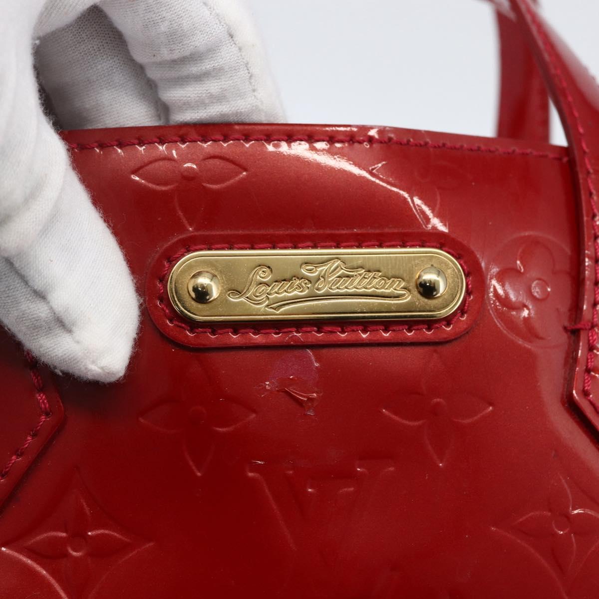LOUIS VUITTON Monogram Vernis Wilshire PM Bag Rouge Favist M91644 LV Auth 169042