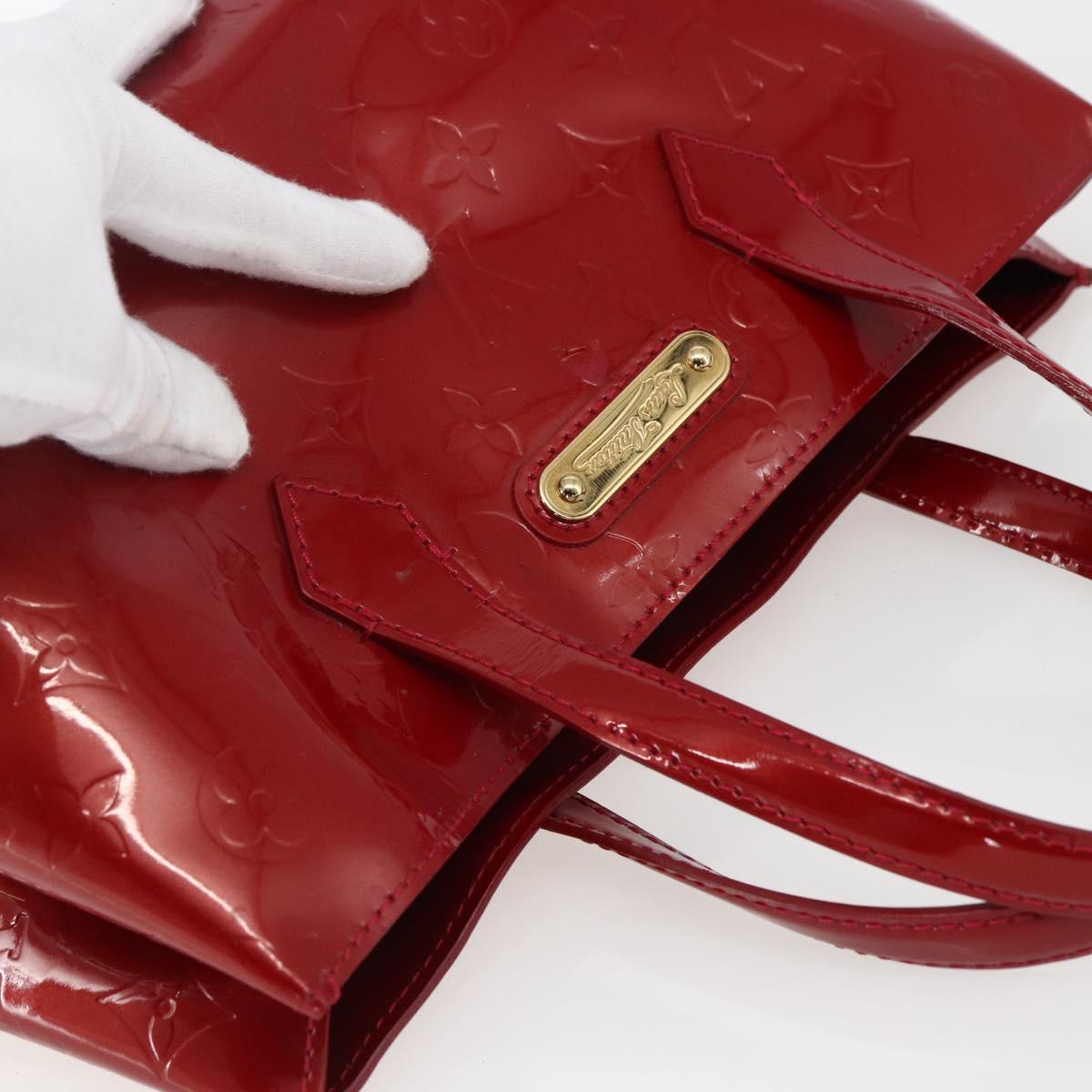 LOUIS VUITTON Monogram Vernis Wilshire PM Bag Rouge Favist M91644 LV Auth 169042