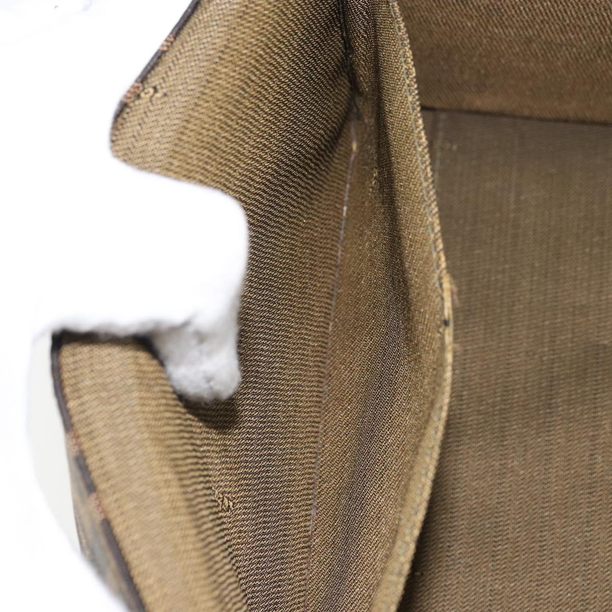 FENDI Zucca Canvas Vanity Hand Bag Black Brown Auth 169044