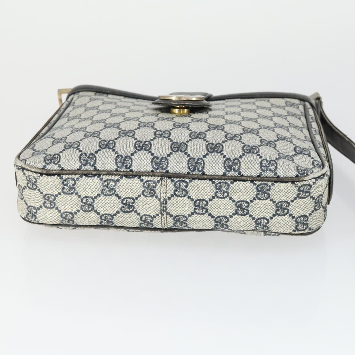 GUCCI GG Supreme Shoulder Bag PVC Navy Auth 169045