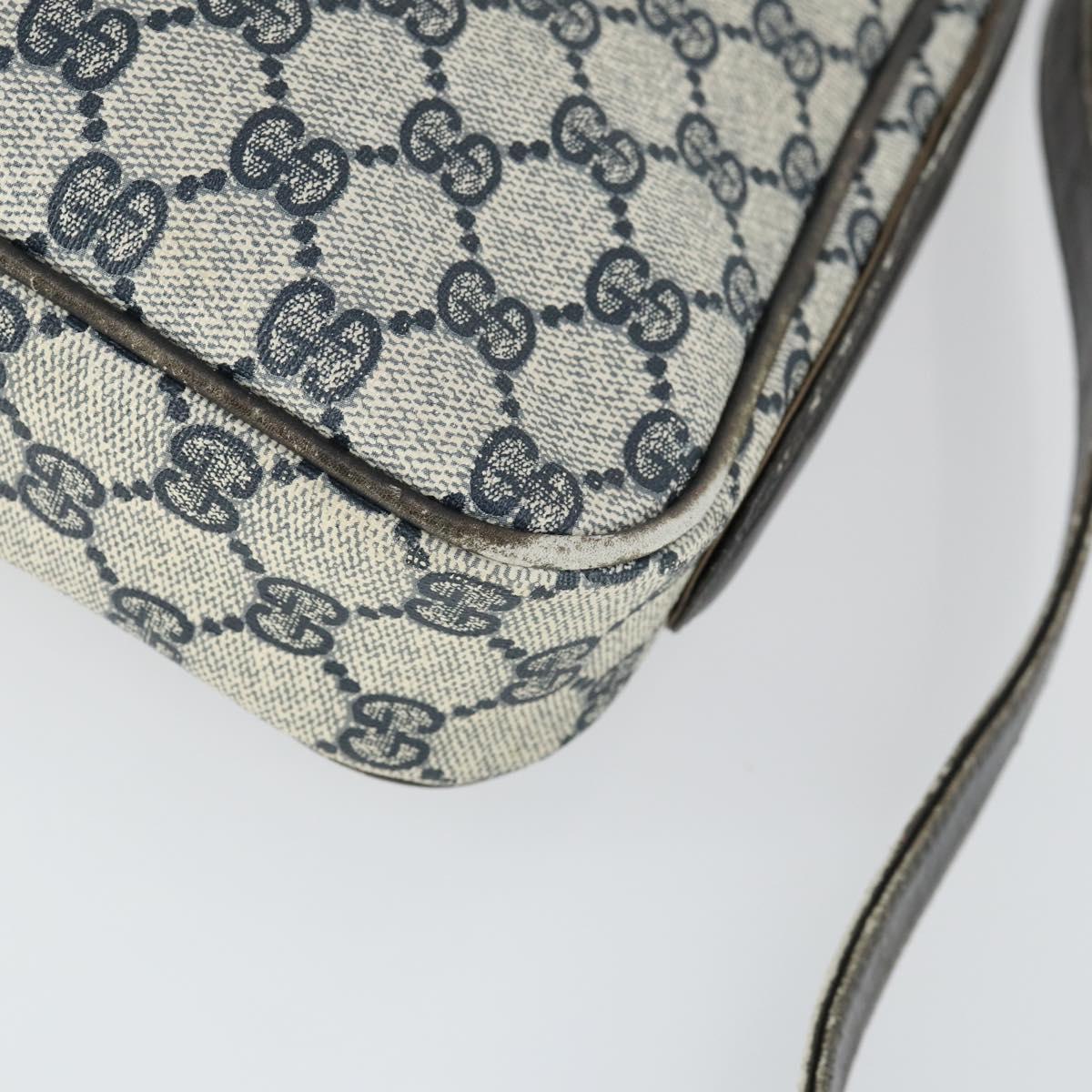 GUCCI GG Supreme Shoulder Bag PVC Navy Auth 169045