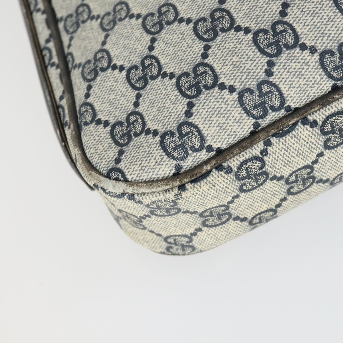 GUCCI GG Supreme Shoulder Bag PVC Navy Auth 169045