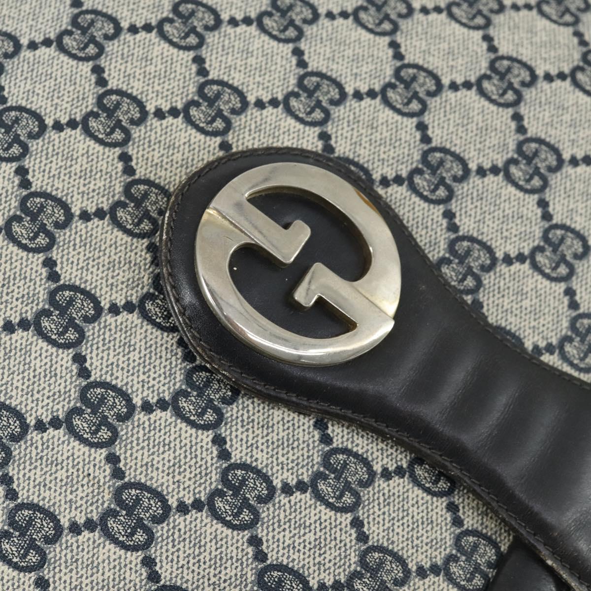 GUCCI GG Supreme Shoulder Bag PVC Navy Auth 169045