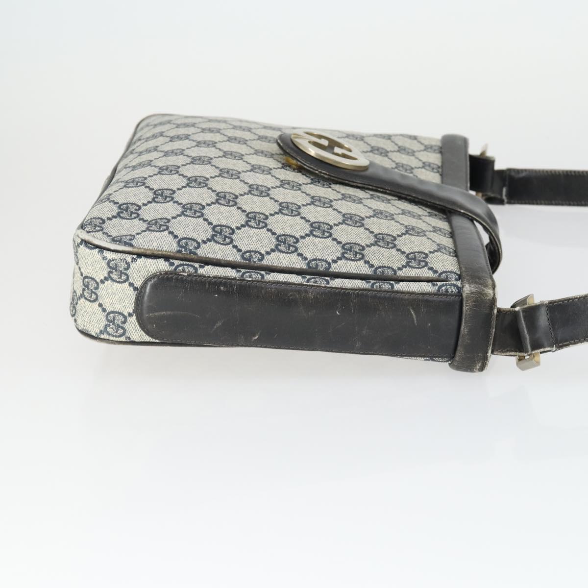 GUCCI GG Supreme Shoulder Bag PVC Navy Auth 169045