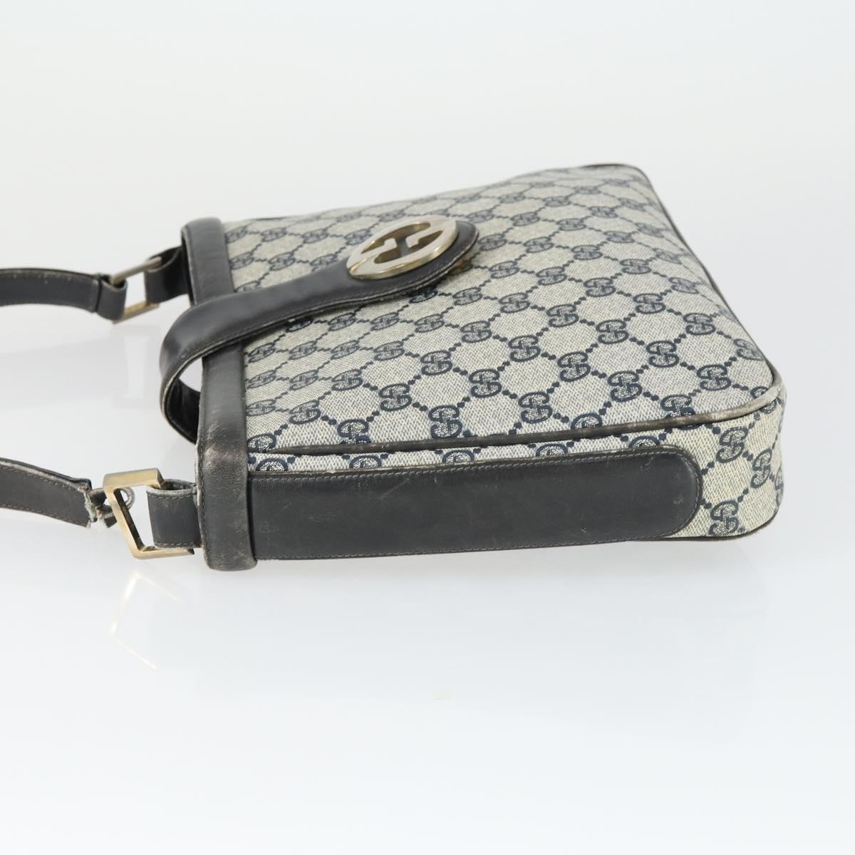 GUCCI GG Supreme Shoulder Bag PVC Navy Auth 169045