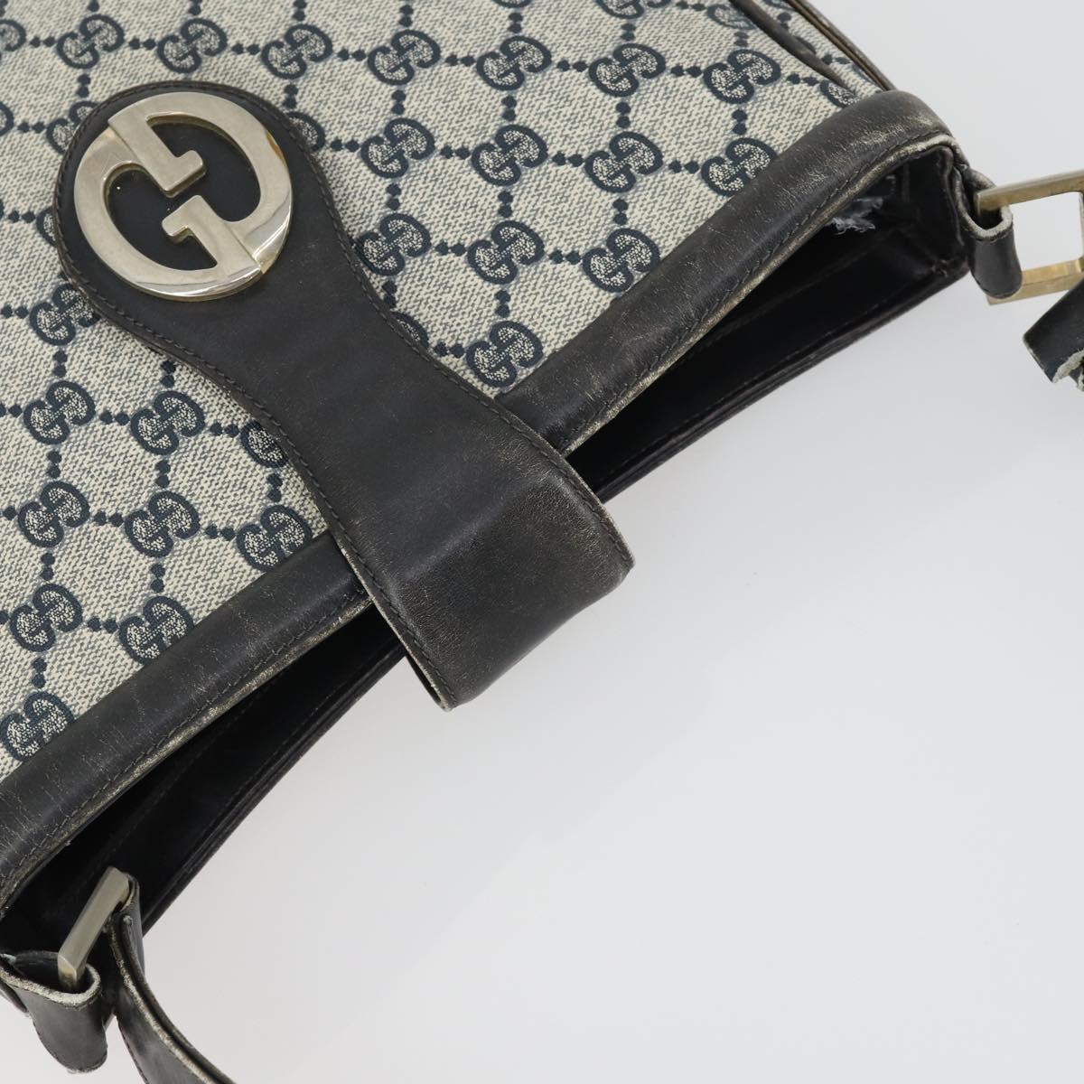GUCCI GG Supreme Shoulder Bag PVC Navy Auth 169045