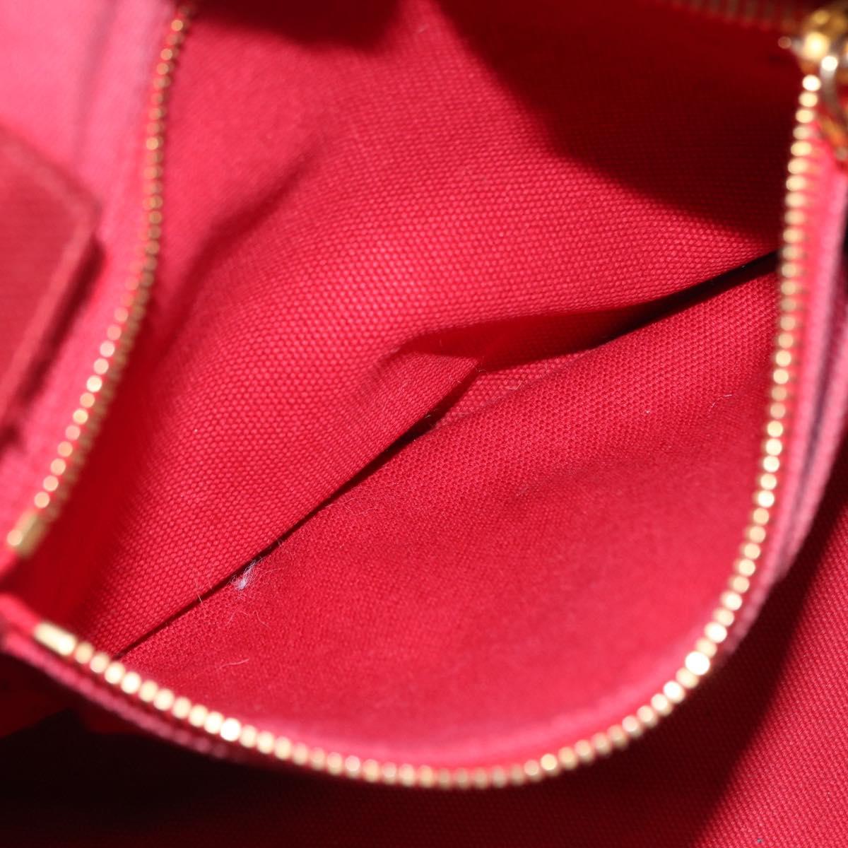 PRADA Kanapa M Hand Bag Canvas Red Gold Auth 169054