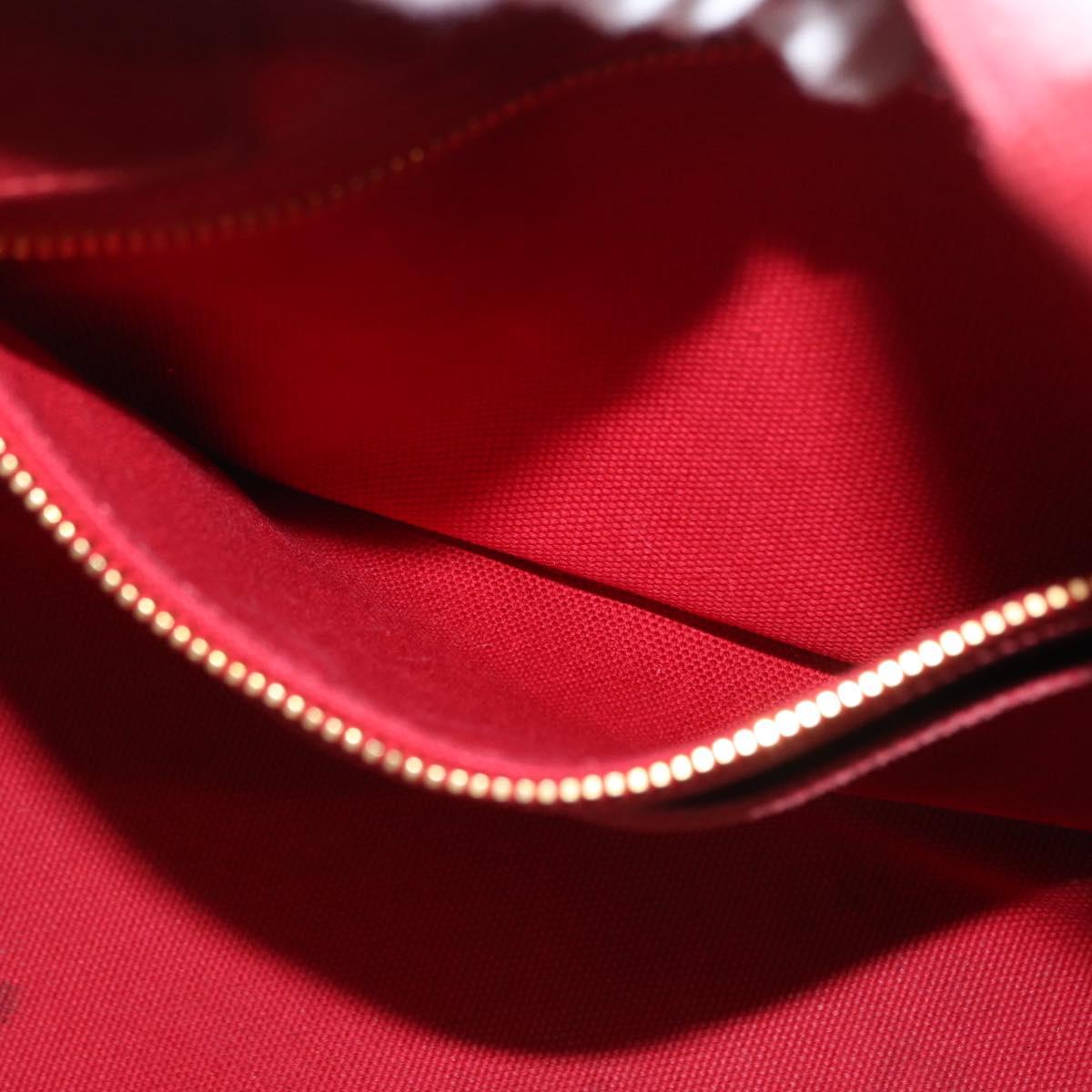 PRADA Kanapa M Hand Bag Canvas Red Gold Auth 169054