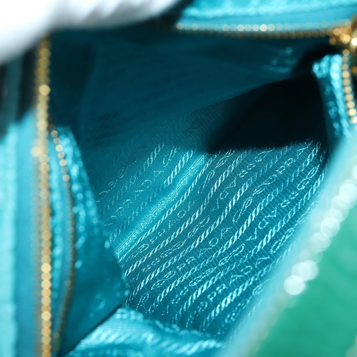 PRADA Shoulder Bag Nylon Blue Gold Auth 169057V