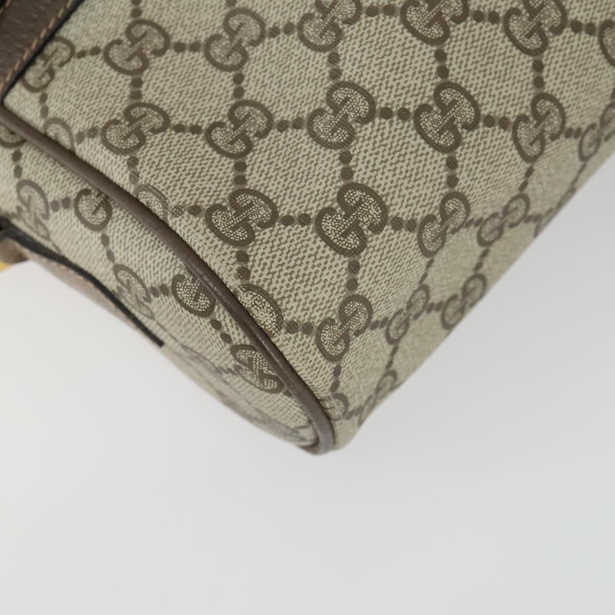 GUCCI GG Supreme Web Sherry Line Bag PVC Beige Gold 32 02 005 Auth 169059