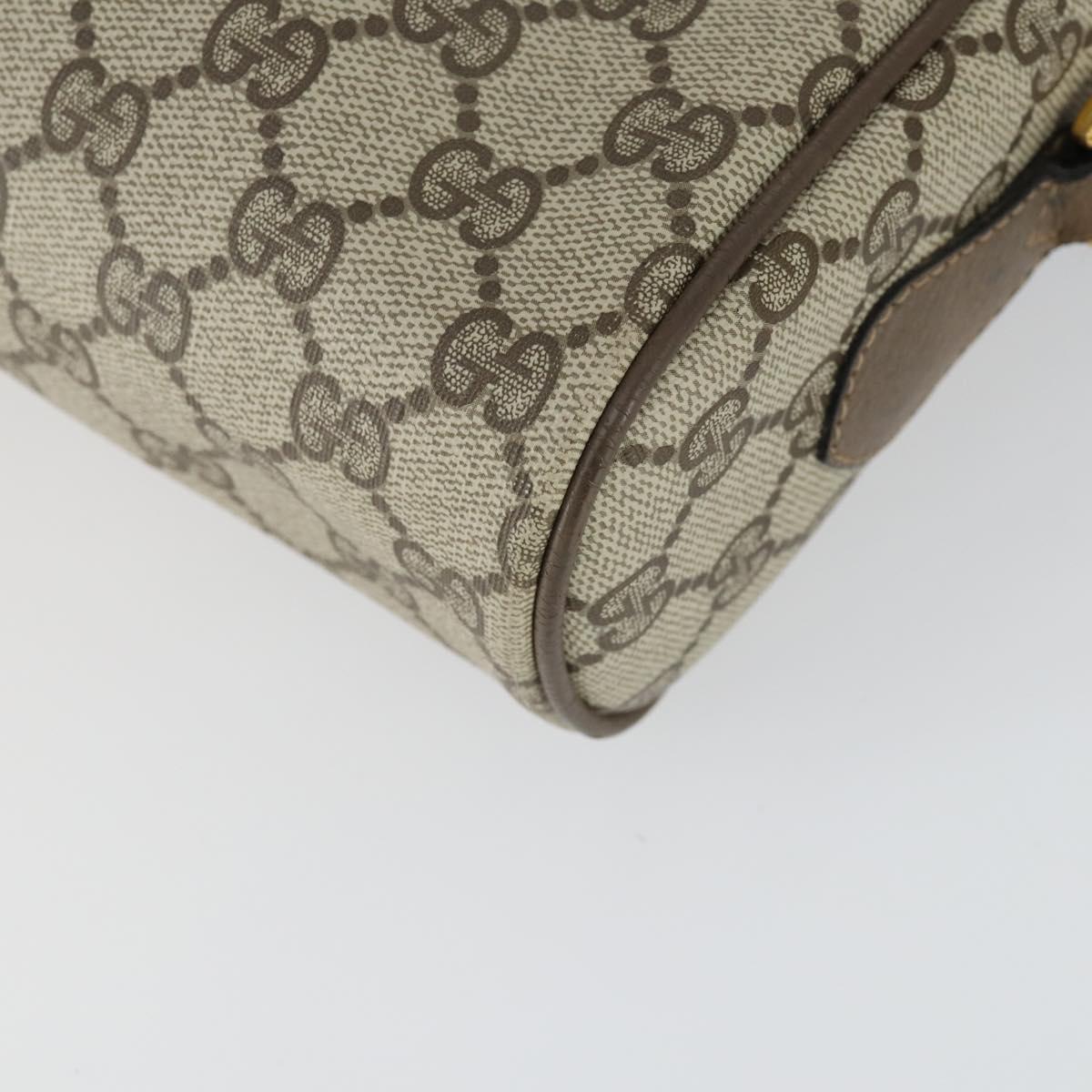 GUCCI GG Supreme Web Sherry Line Bag PVC Beige Gold 32 02 005 Auth 169059