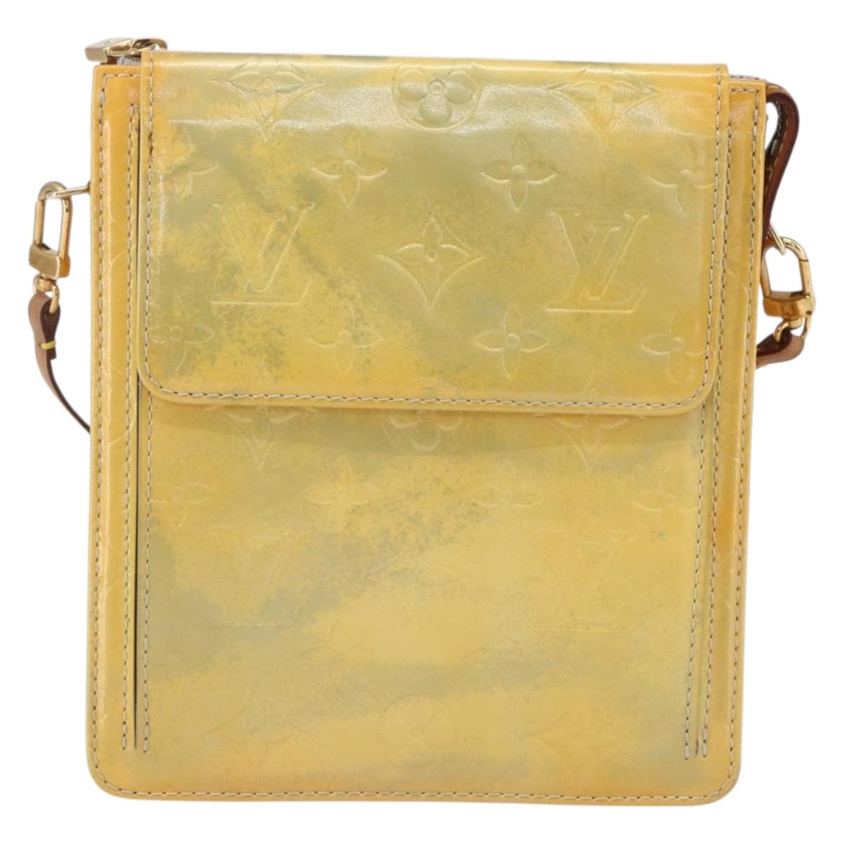 LOUIS VUITTON Monogram Vernis Motto Accessory Pouch Gris M91030 LV Auth 169060