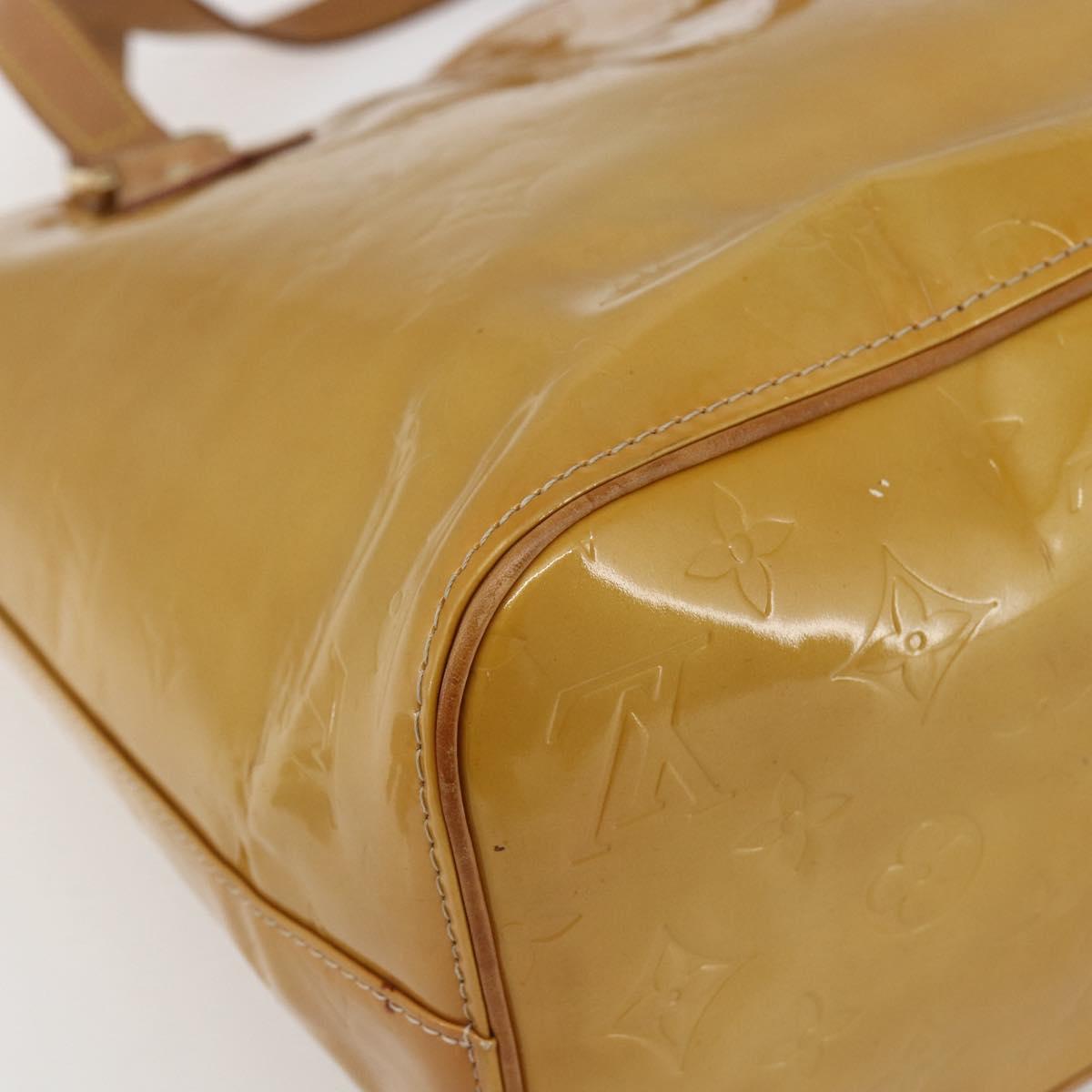 LOUIS VUITTON Monogram Vernis Houston Hand Bag Beige M91004 LV Auth 169063