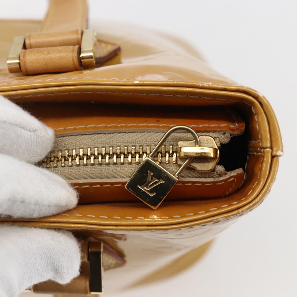 LOUIS VUITTON Monogram Vernis Houston Hand Bag Beige M91004 LV Auth 169063