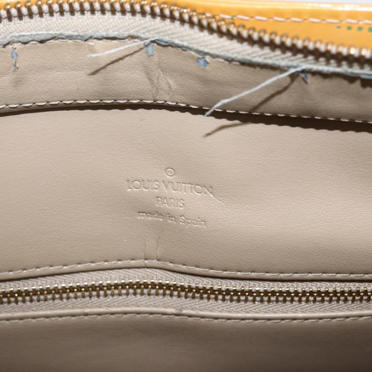 LOUIS VUITTON Monogram Vernis Houston Hand Bag Beige M91004 LV Auth 169063