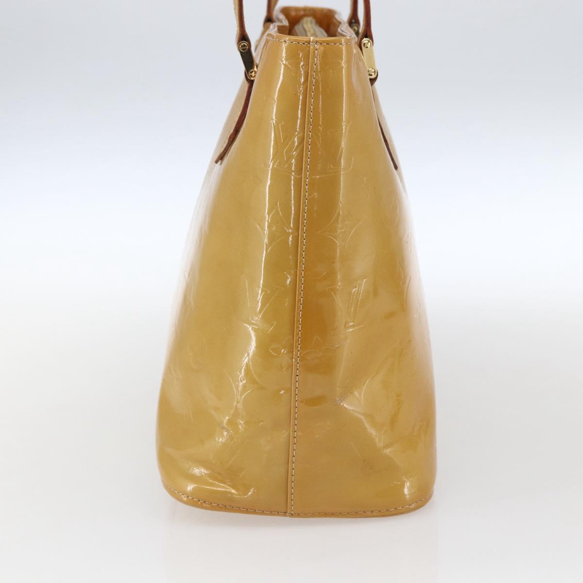 LOUIS VUITTON Monogram Vernis Houston Hand Bag Beige M91004 LV Auth 169063