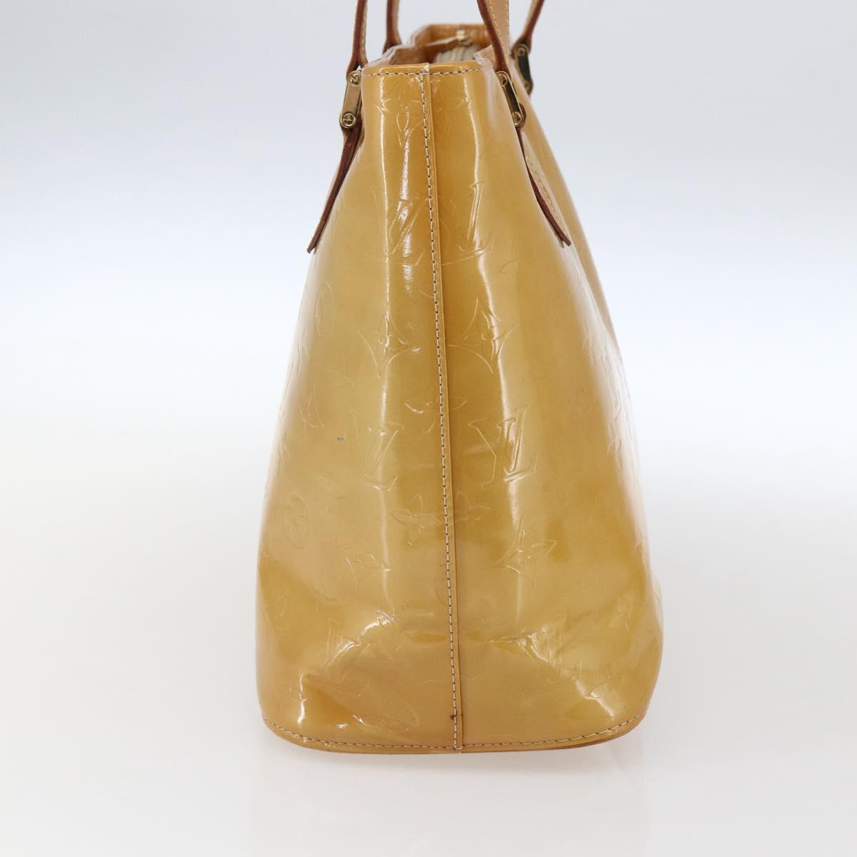 LOUIS VUITTON Monogram Vernis Houston Hand Bag Beige M91004 LV Auth 169063
