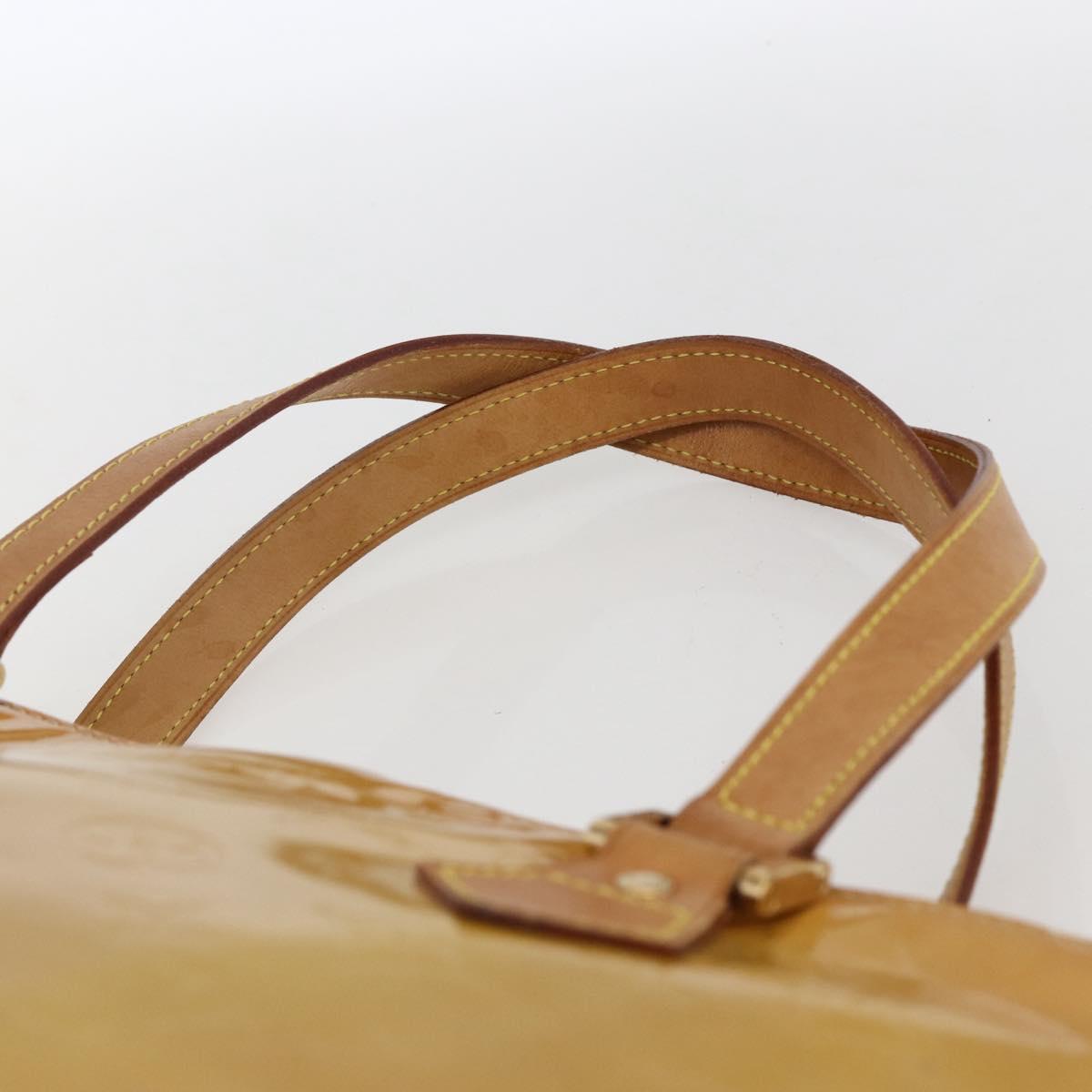 LOUIS VUITTON Monogram Vernis Houston Hand Bag Beige M91004 LV Auth 169063