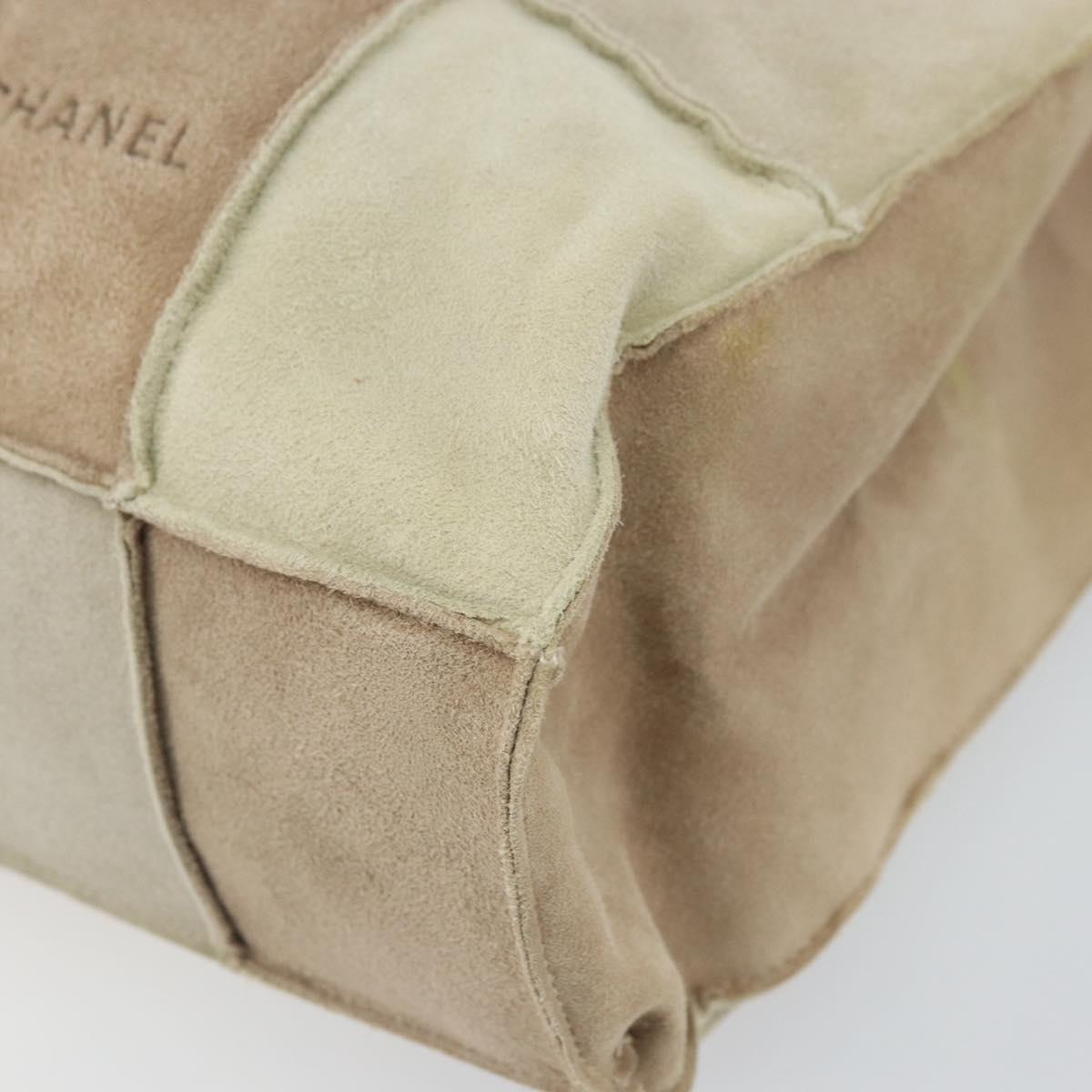 CHANEL Tote Bag Mouton Beige CC Auth 169065