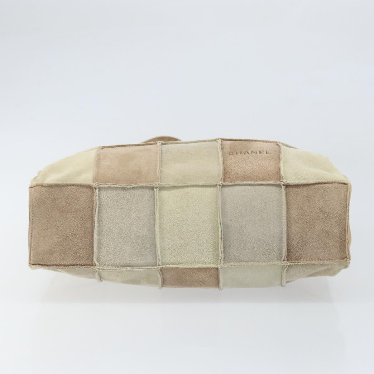CHANEL Tote Bag Mouton Beige CC Auth 169065A