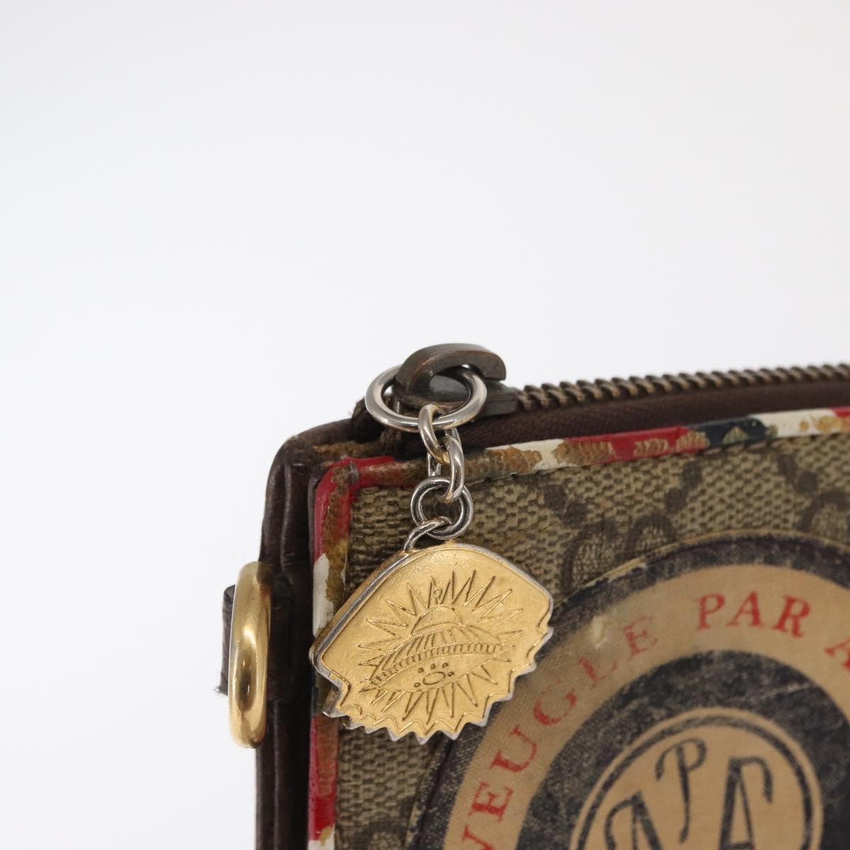 GUCCI GG Supreme Courier Clutch Bag PVC Beige 473915 Auth 169067