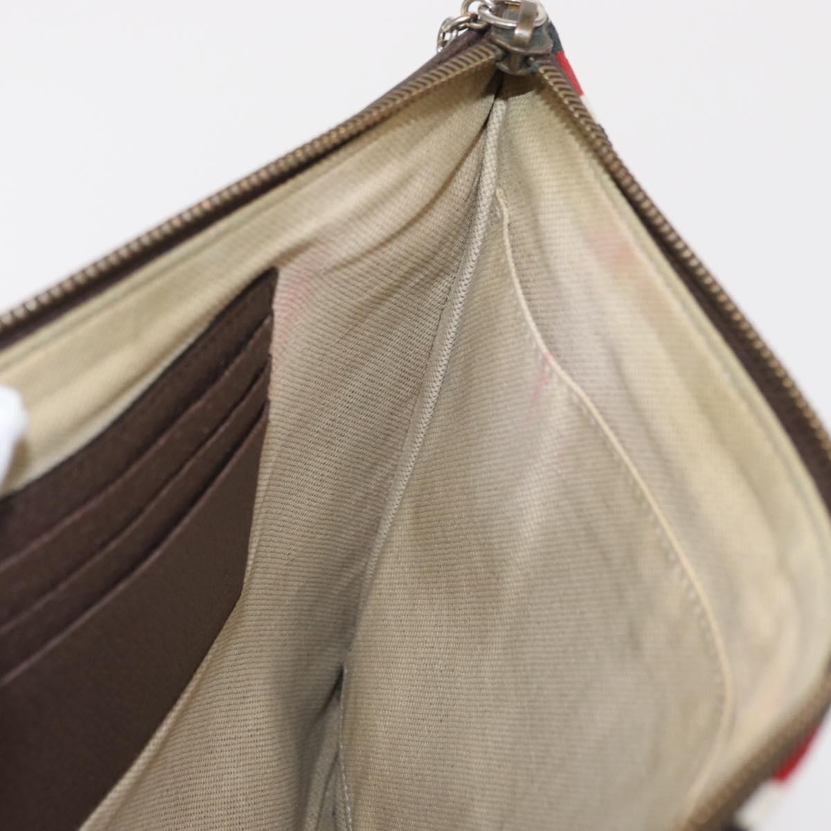 GUCCI GG Supreme Courier Clutch Bag PVC Beige 473915 Auth 169067