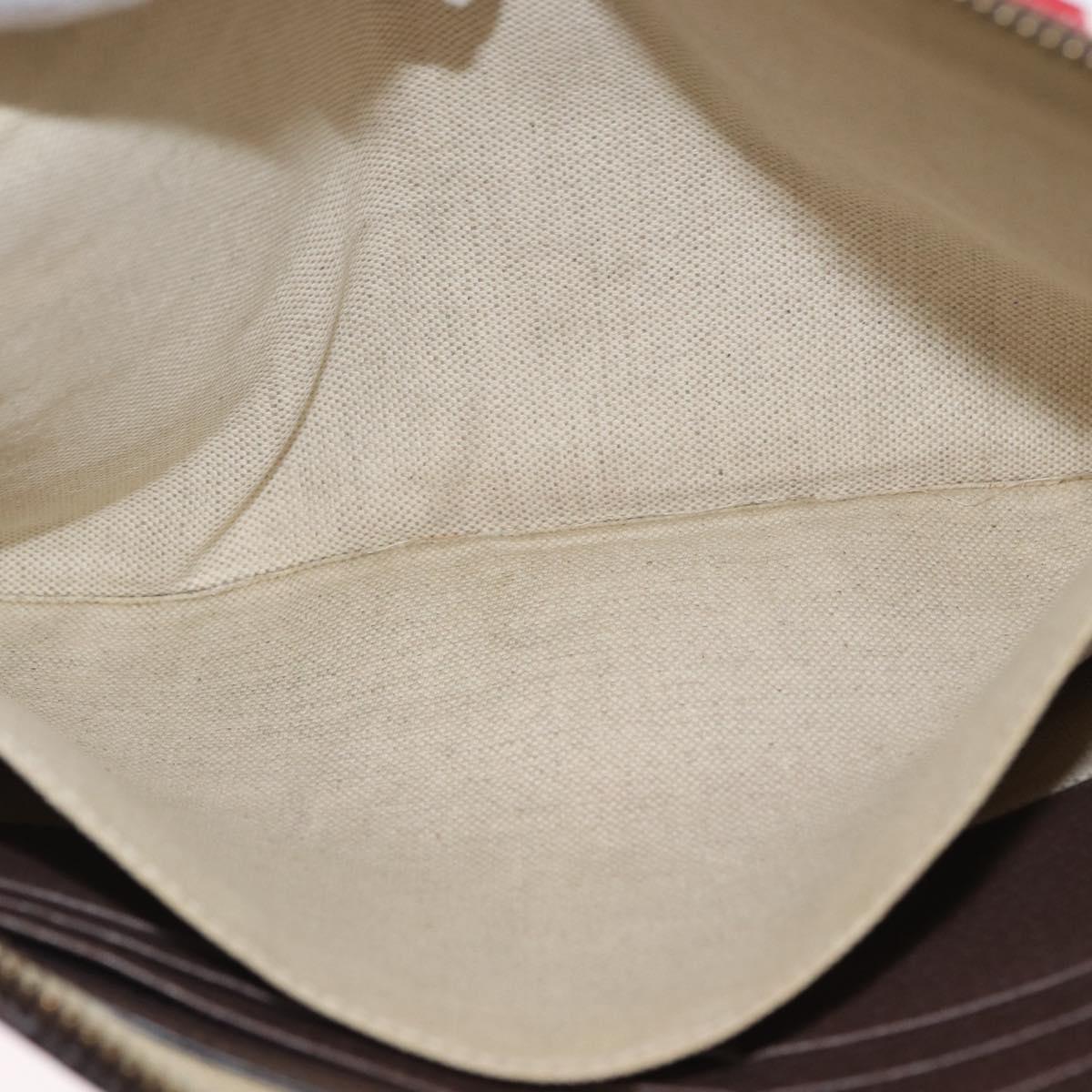 GUCCI GG Supreme Courier Clutch Bag PVC Beige 473915 Auth 169067