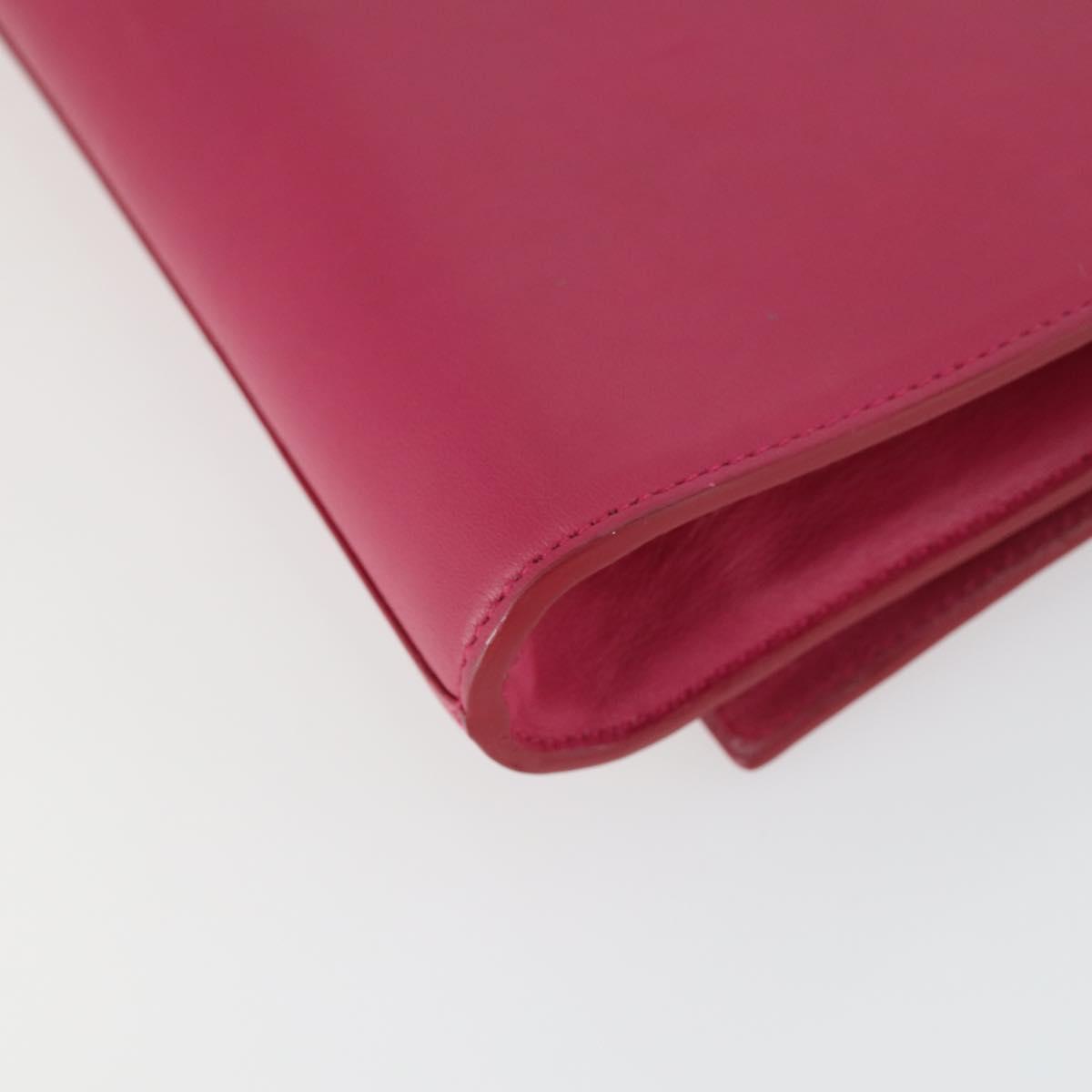 SAINT LAURENT Clutch Bag Leather Pink Gold 311213 Auth 169070V