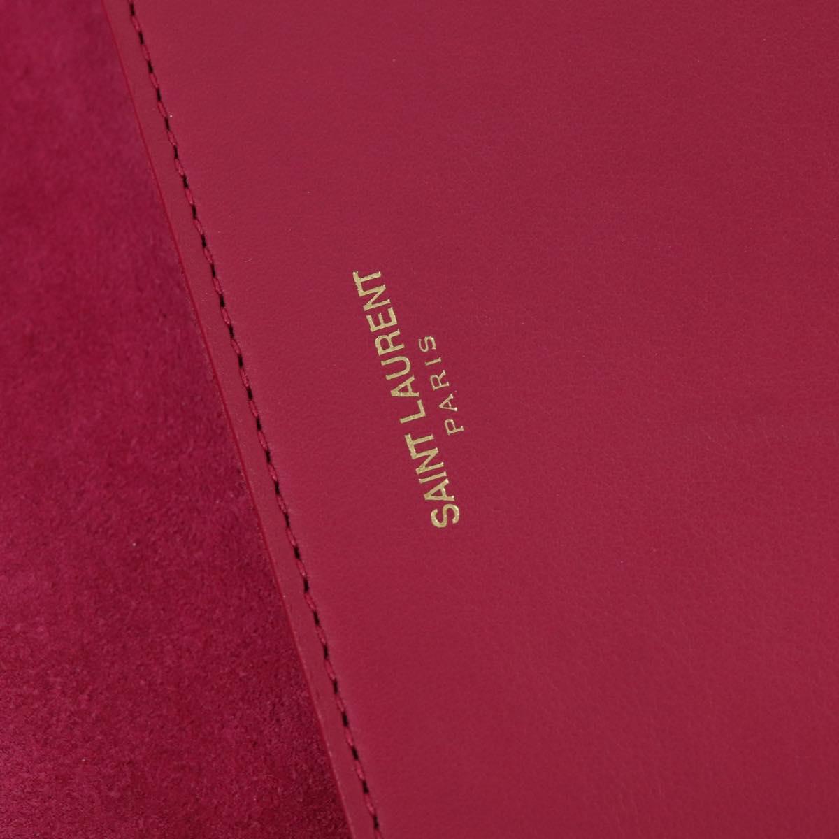 SAINT LAURENT Clutch Bag Leather Pink Gold 311213 Auth 169070V