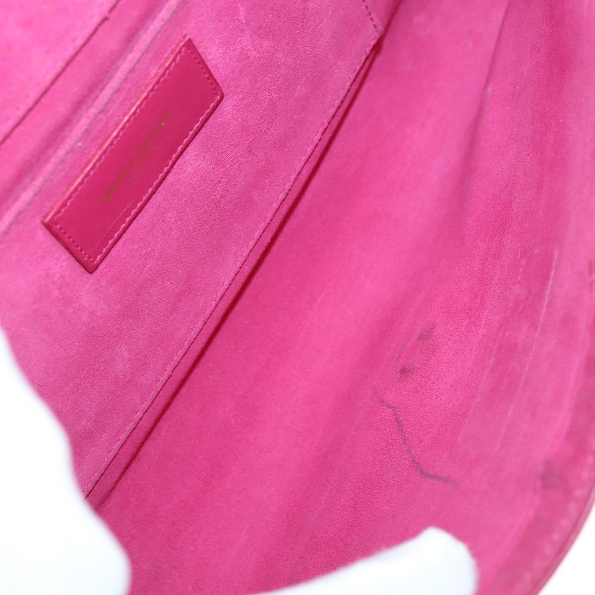 SAINT LAURENT Clutch Bag Leather Pink Gold 311213 Auth 169070V