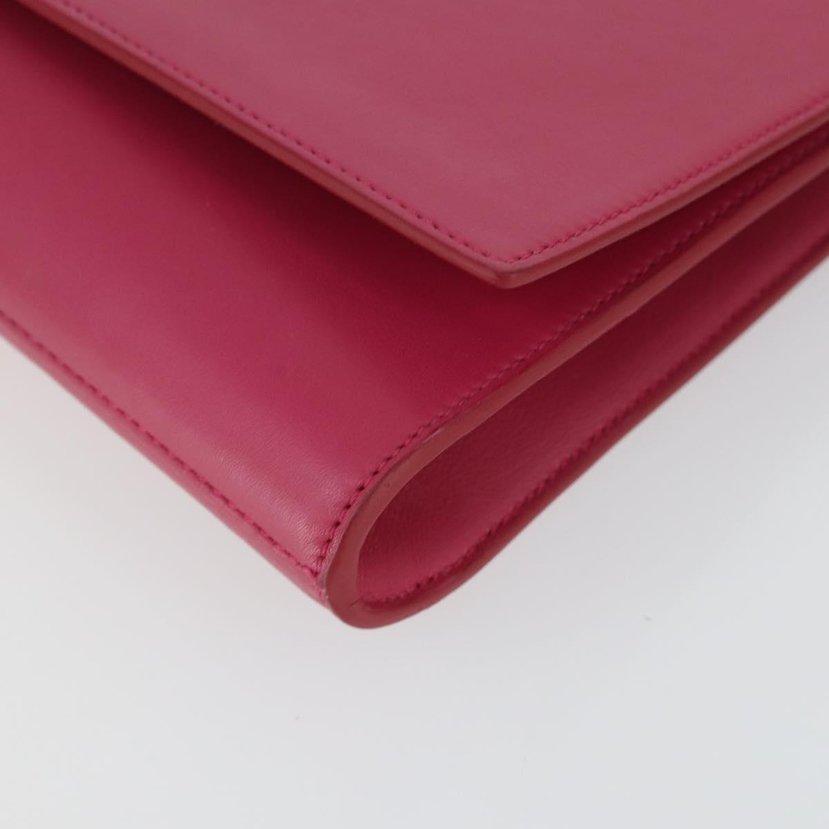 SAINT LAURENT Clutch Bag Leather Pink Gold 311213 Auth 169070V