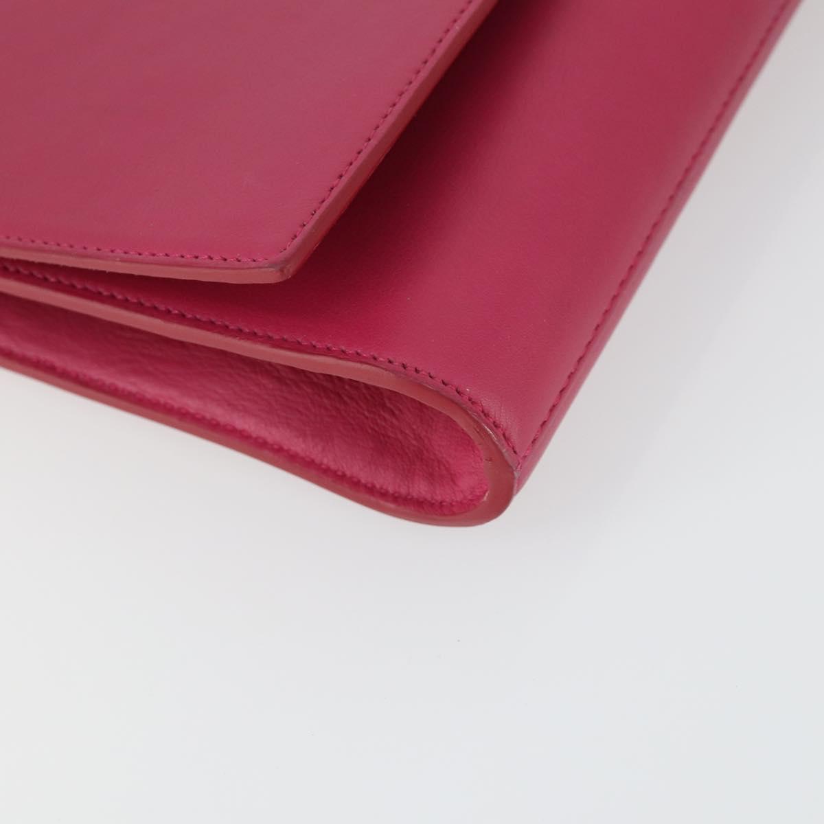 SAINT LAURENT Clutch Bag Leather Pink Gold 311213 Auth 169070V