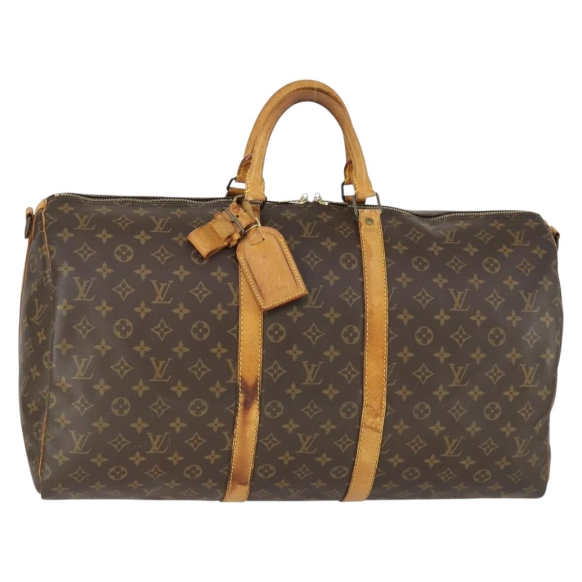 LOUIS VUITTON Monogram Keepall Bandouliere 55 Boston Bag M41414 LV Auth 169074