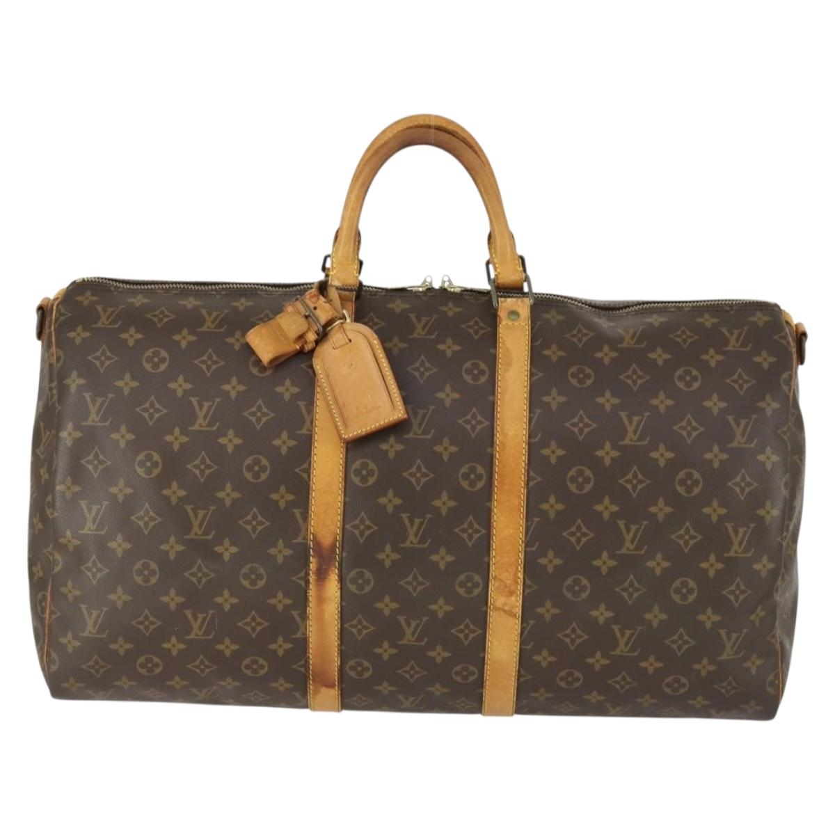 LOUIS VUITTON Monogram Keepall Bandouliere 55 Boston Bag M41414 LV Auth 169074