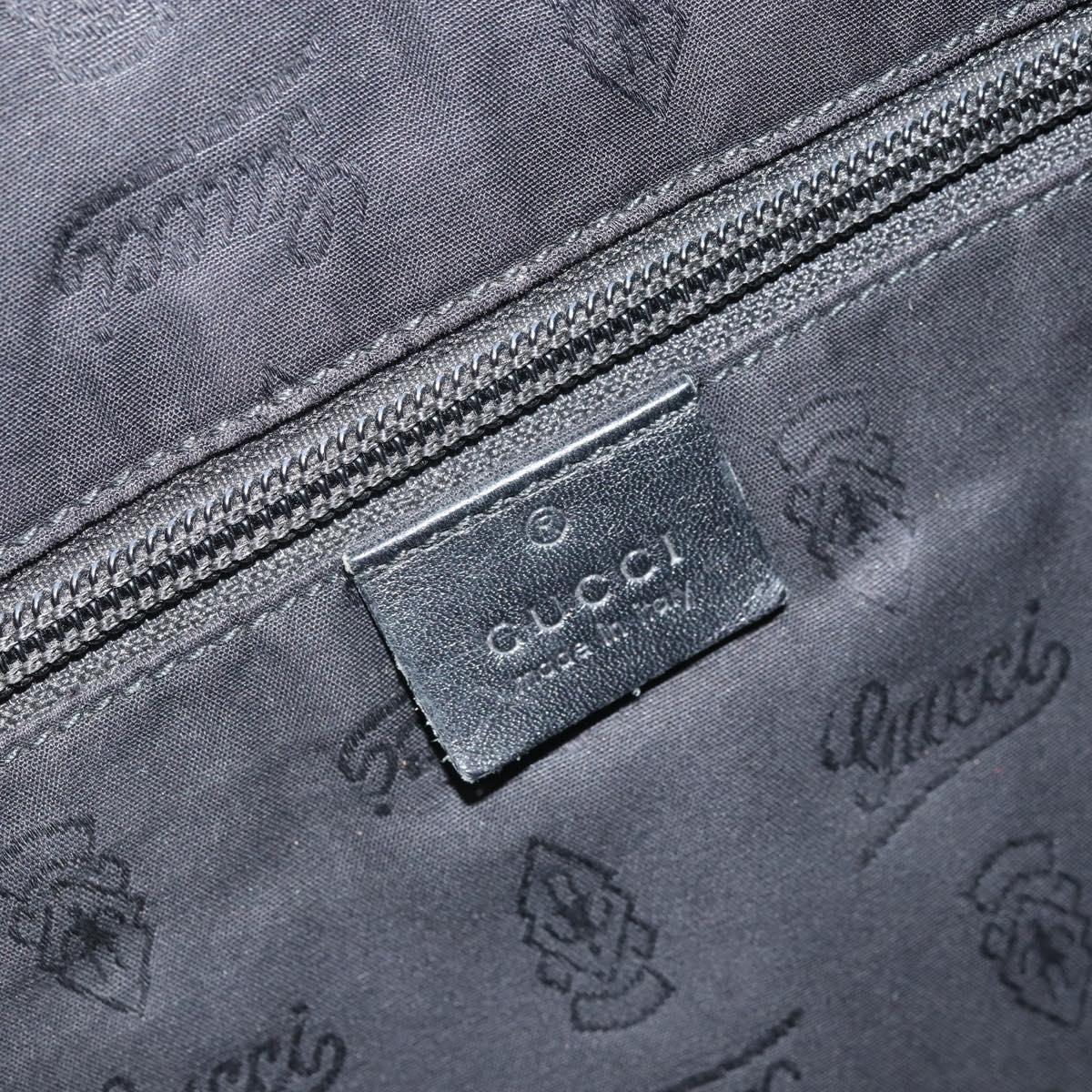 GUCCI GG implementation Shoulder Bag PVC Black Silver 211107 Auth 169076