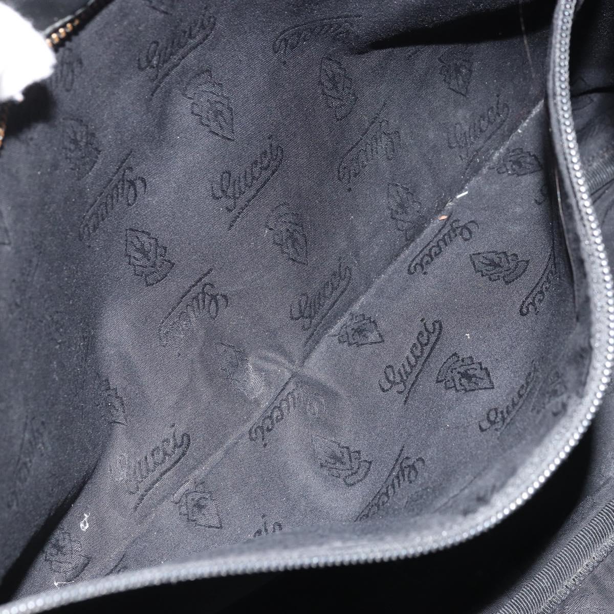 GUCCI GG implementation Shoulder Bag PVC Black Silver 211107 Auth 169076