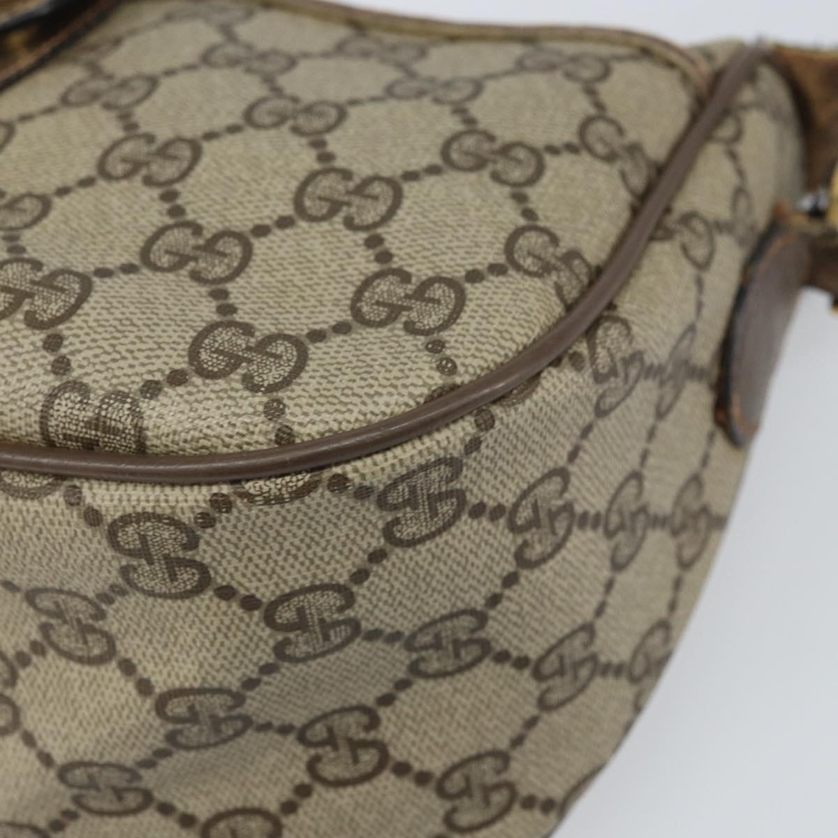 GUCCI GG Supreme Web Sherry Line Bag PVC Beige Gold 89 02 032 Auth 169092