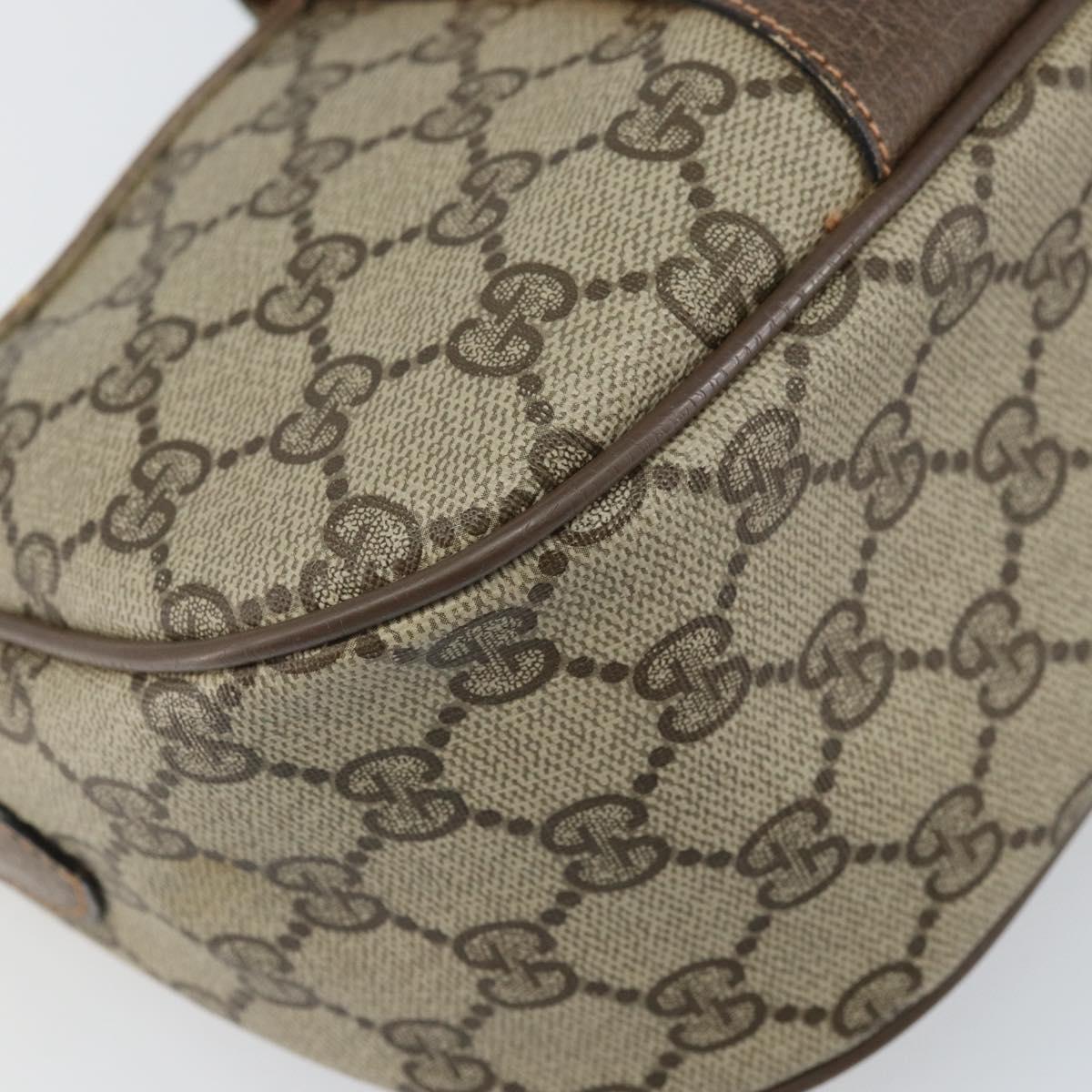 GUCCI GG Supreme Web Sherry Line Bag PVC Beige Gold 89 02 032 Auth 169092
