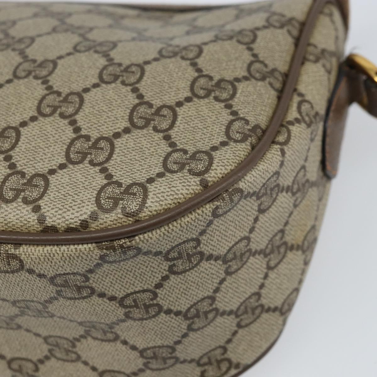 GUCCI GG Supreme Web Sherry Line Bag PVC Beige Gold 89 02 032 Auth 169092