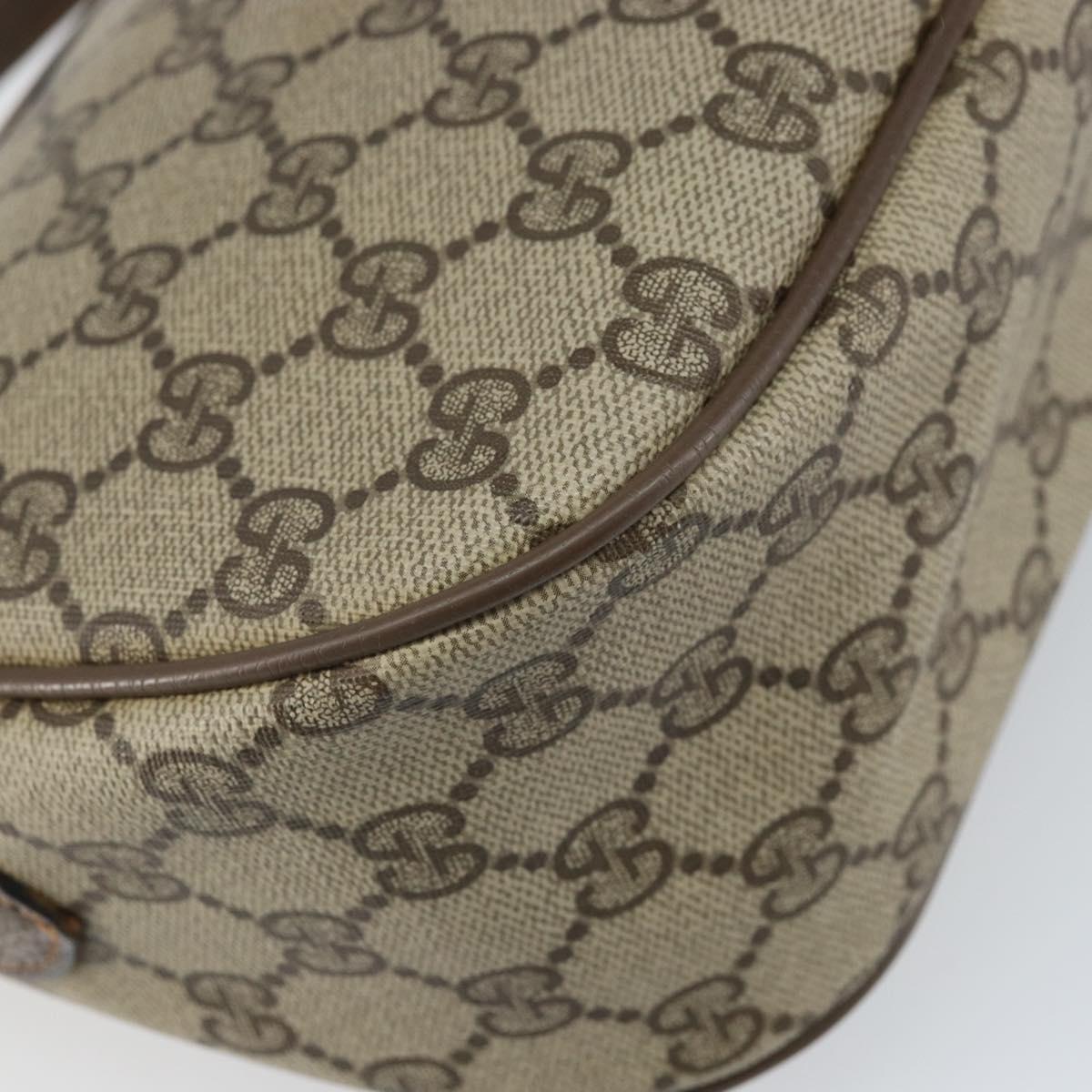 GUCCI GG Supreme Web Sherry Line Bag PVC Beige Gold 89 02 032 Auth 169092