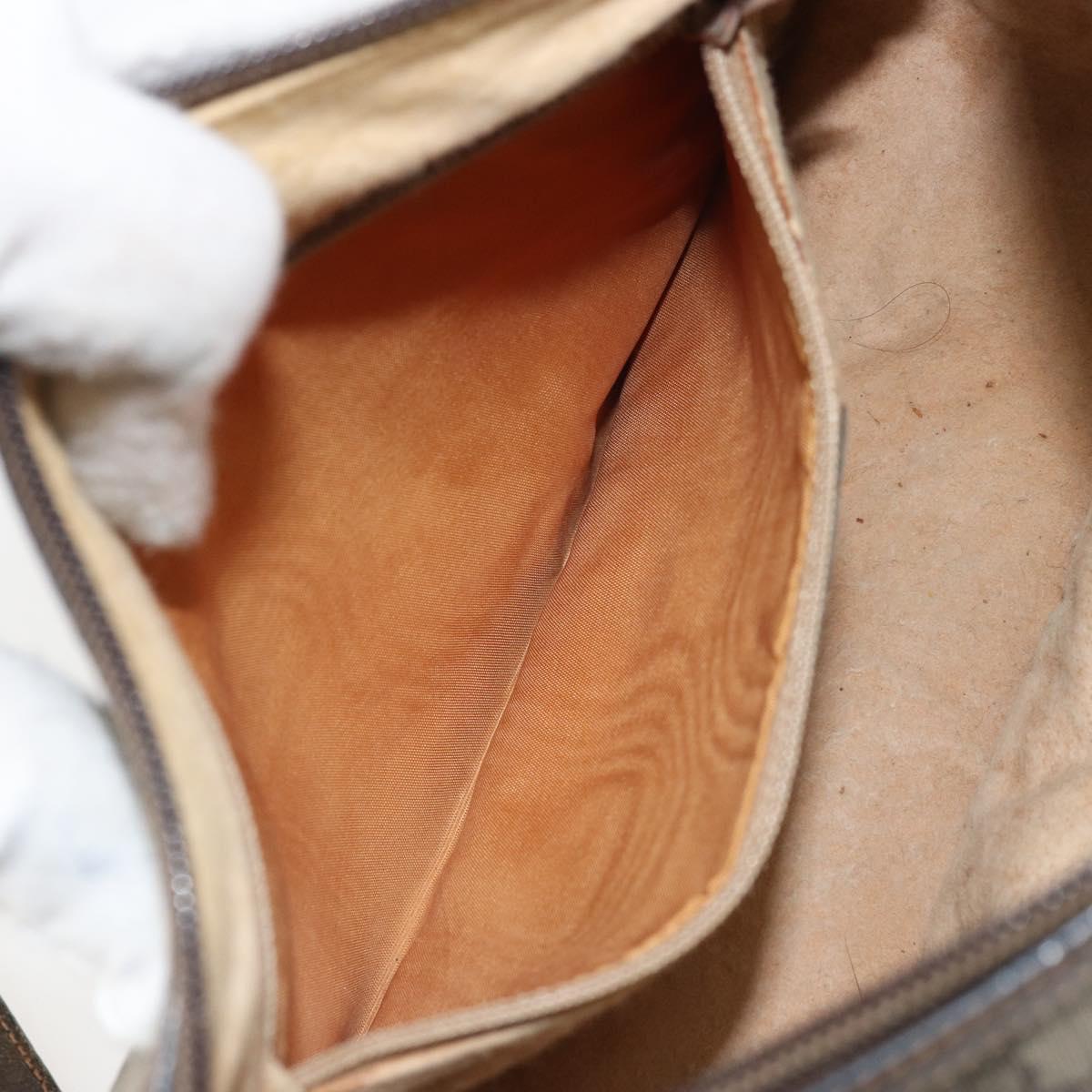 GUCCI GG Supreme Web Sherry Line Bag PVC Beige Gold 89 02 032 Auth 169092