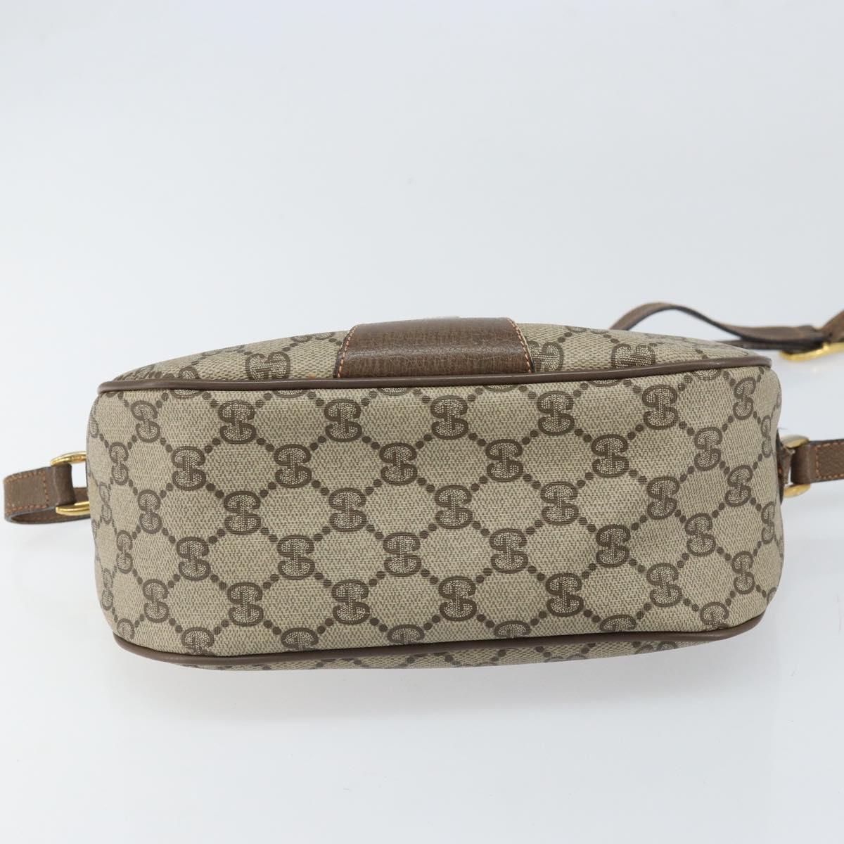 GUCCI GG Supreme Web Sherry Line Bag PVC Beige Gold 89 02 032 Auth 169092