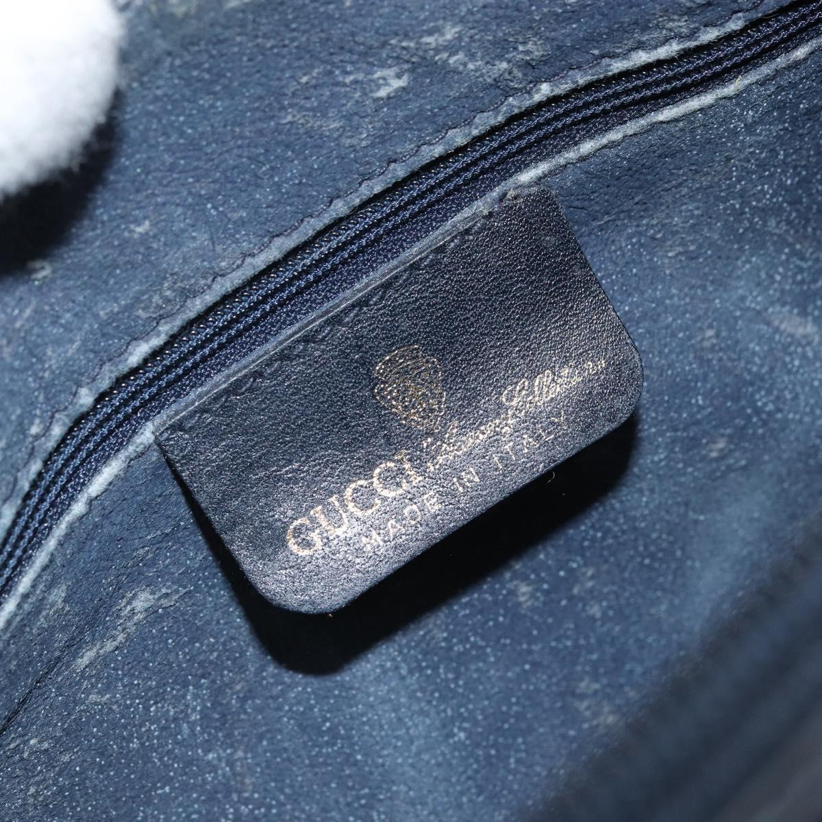 GUCCI GG Supreme Sherry Line Bag PVC Navy Gold Red 012 3841 58 Auth 169093