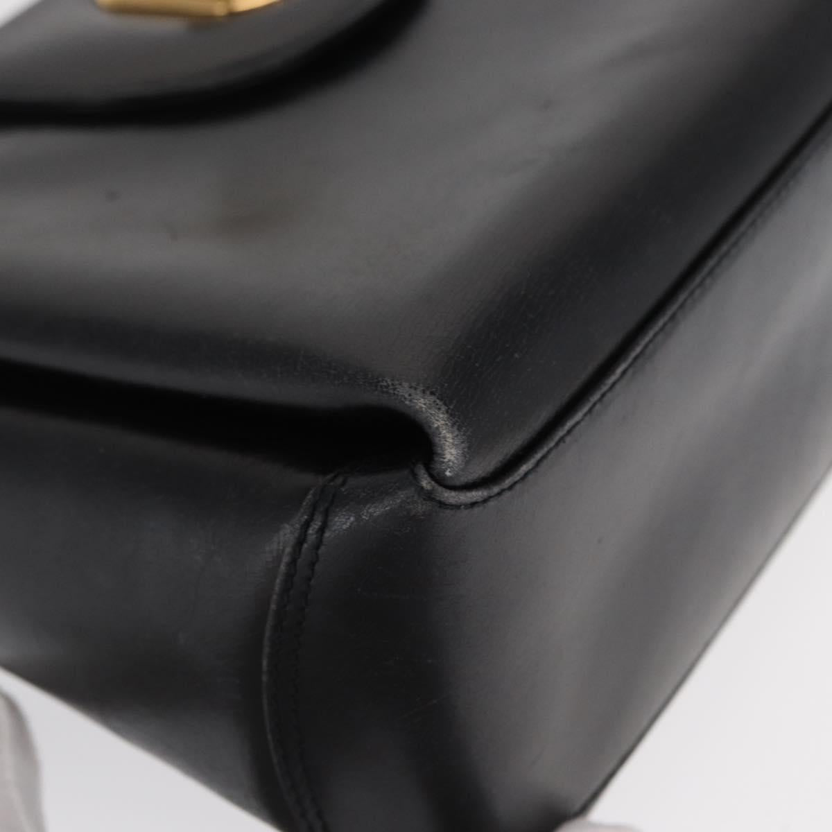 GUCCI Shoulder Bag Leather Black Gold 000 406 2080 Auth 169094