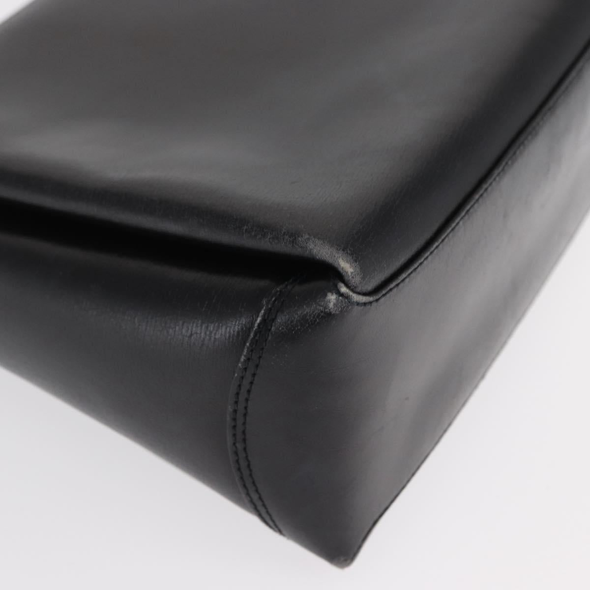 GUCCI Shoulder Bag Leather Black Gold 000 406 2080 Auth 169094