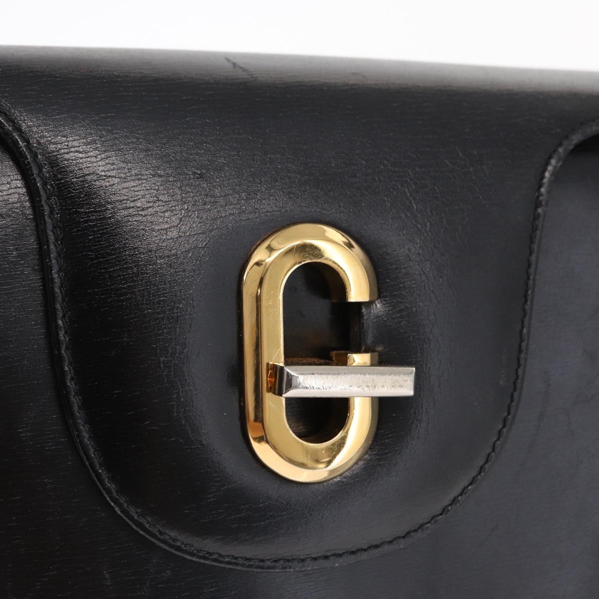 GUCCI Shoulder Bag Leather Black Gold 000 406 2080 Auth 169094