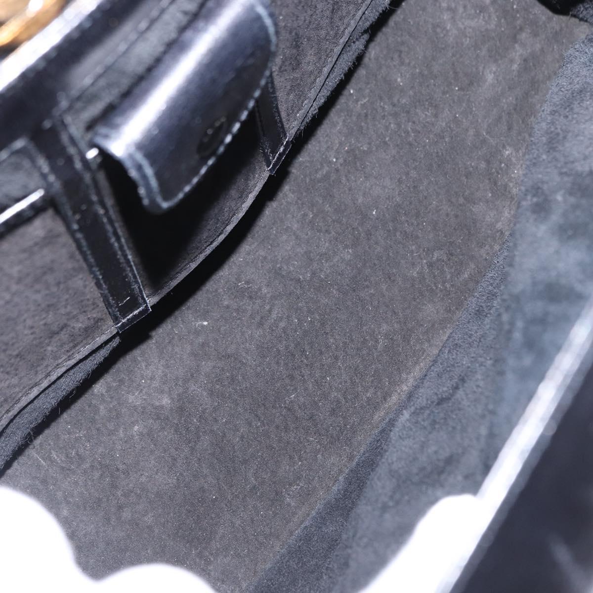 GUCCI Shoulder Bag Leather Black Gold 000 406 2080 Auth 169094