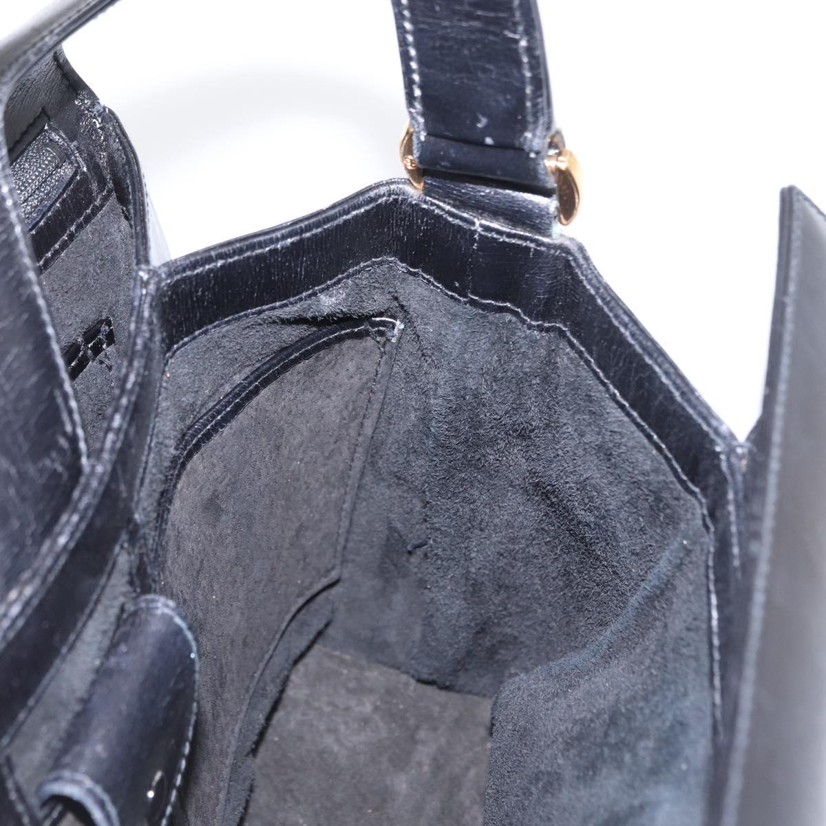 GUCCI Shoulder Bag Leather Black Gold 000 406 2080 Auth 169094