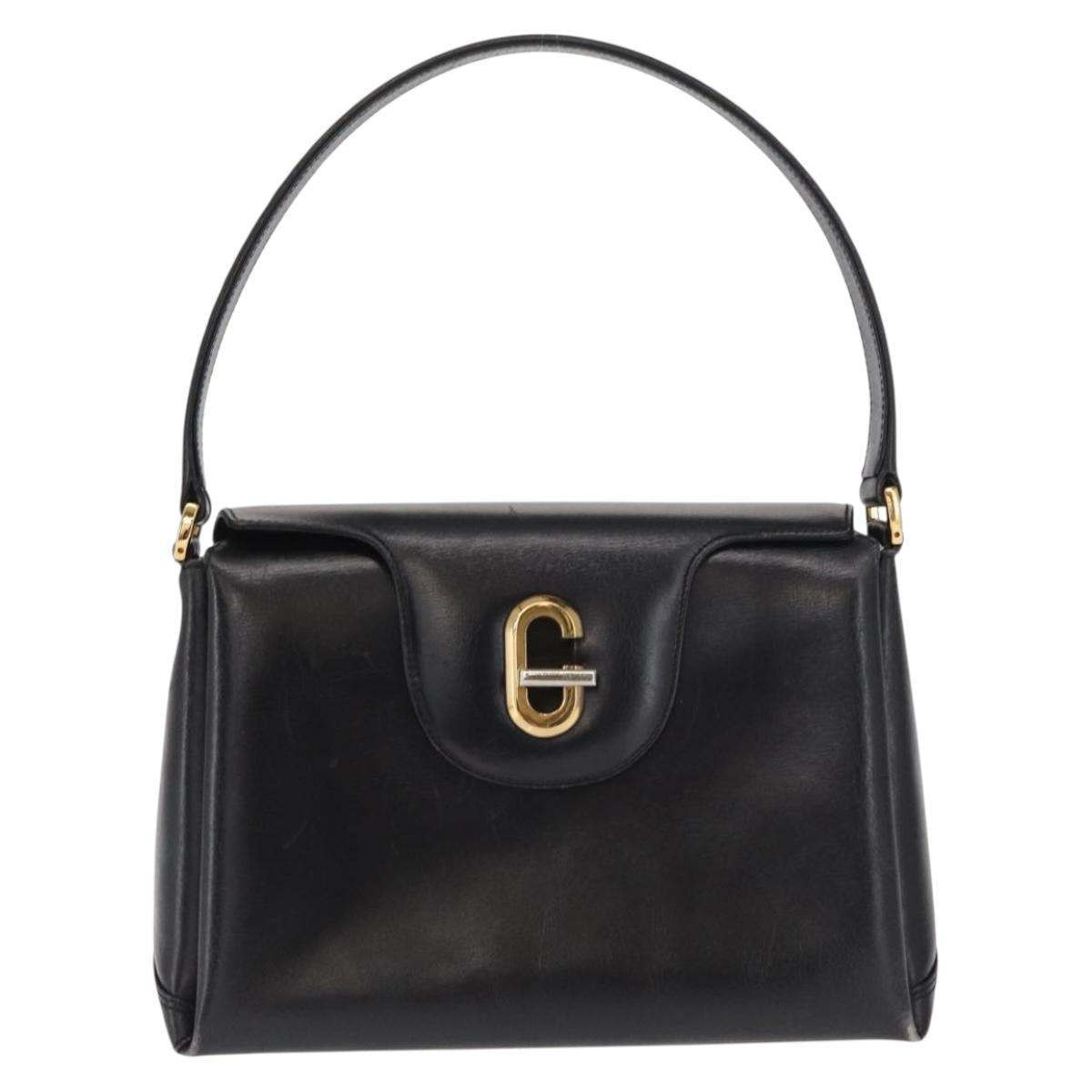 GUCCI Shoulder Bag Leather Black Gold 000 406 2080 Auth 169094