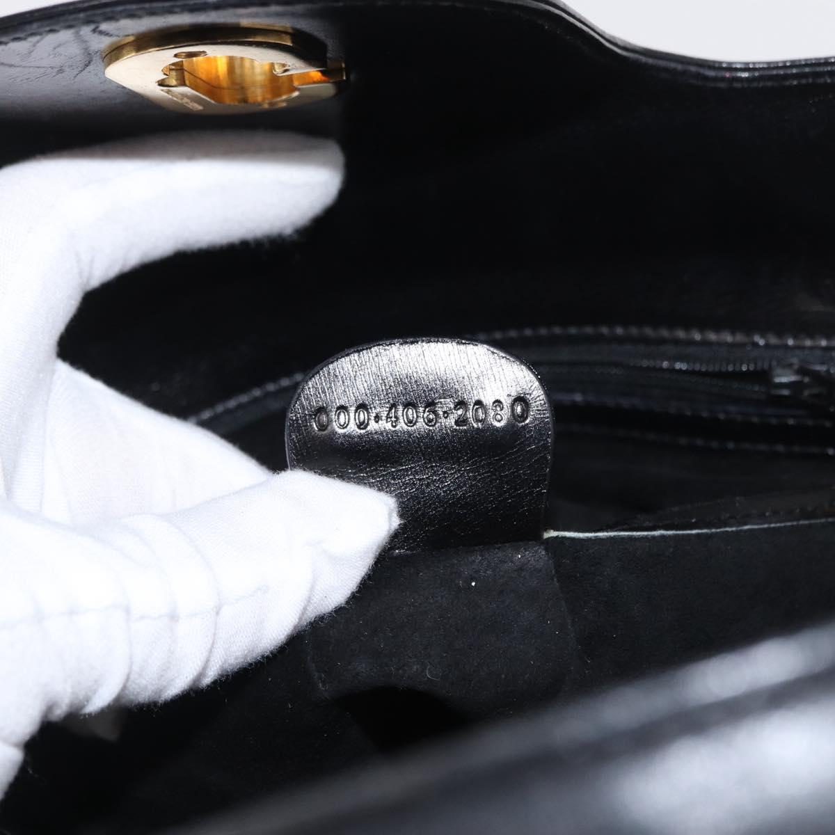 GUCCI Shoulder Bag Leather Black Gold 000 406 2080 Auth 169094